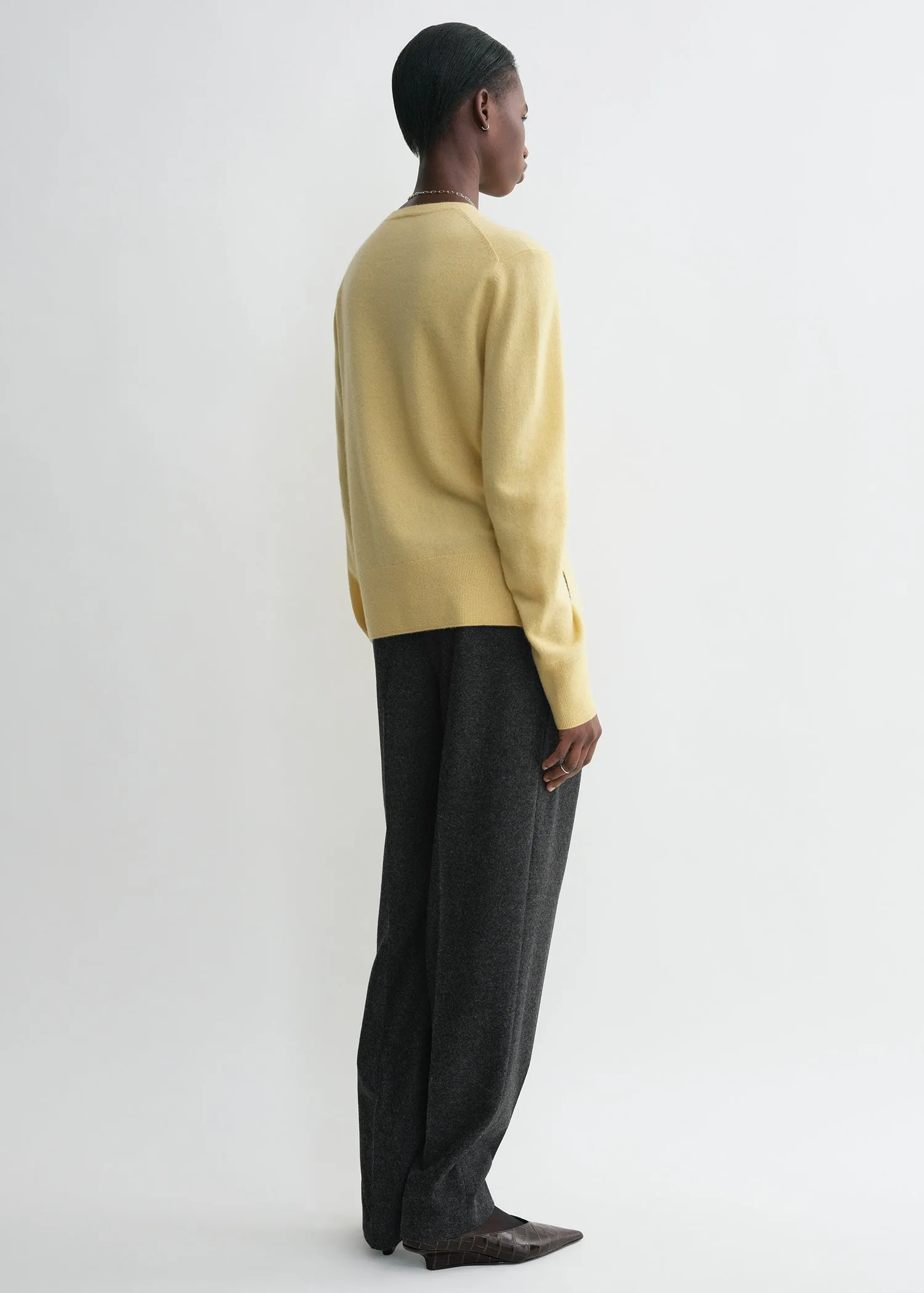 Crew-neck cashmere knit soft yellow sold by Toteme product image thumbnail 3