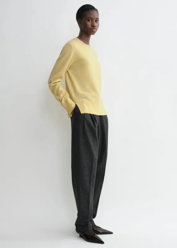 Crew-neck cashmere knit soft yellow sold by Toteme