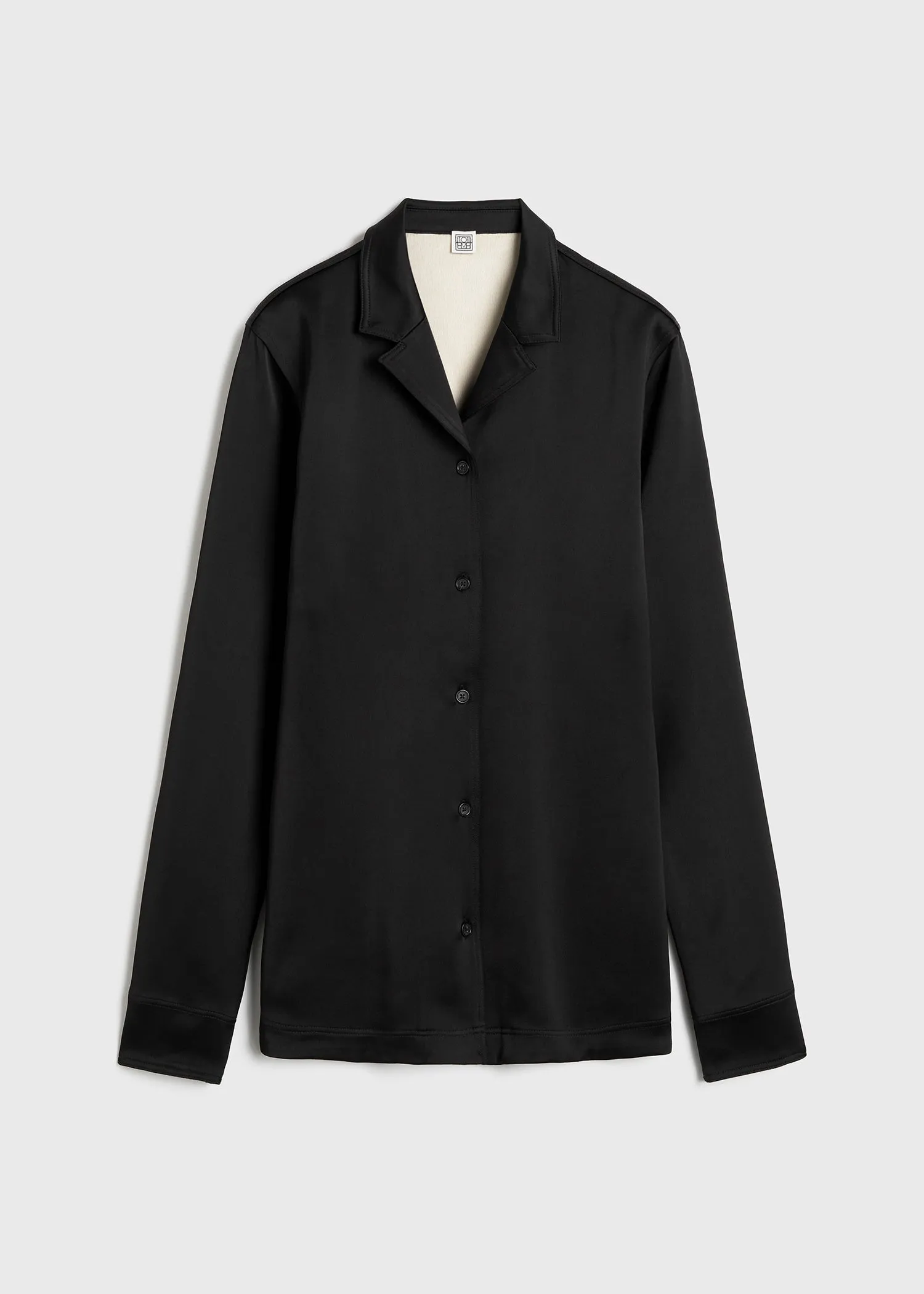 Contrast satin shirt black sold by Toteme product image thumbnail 5