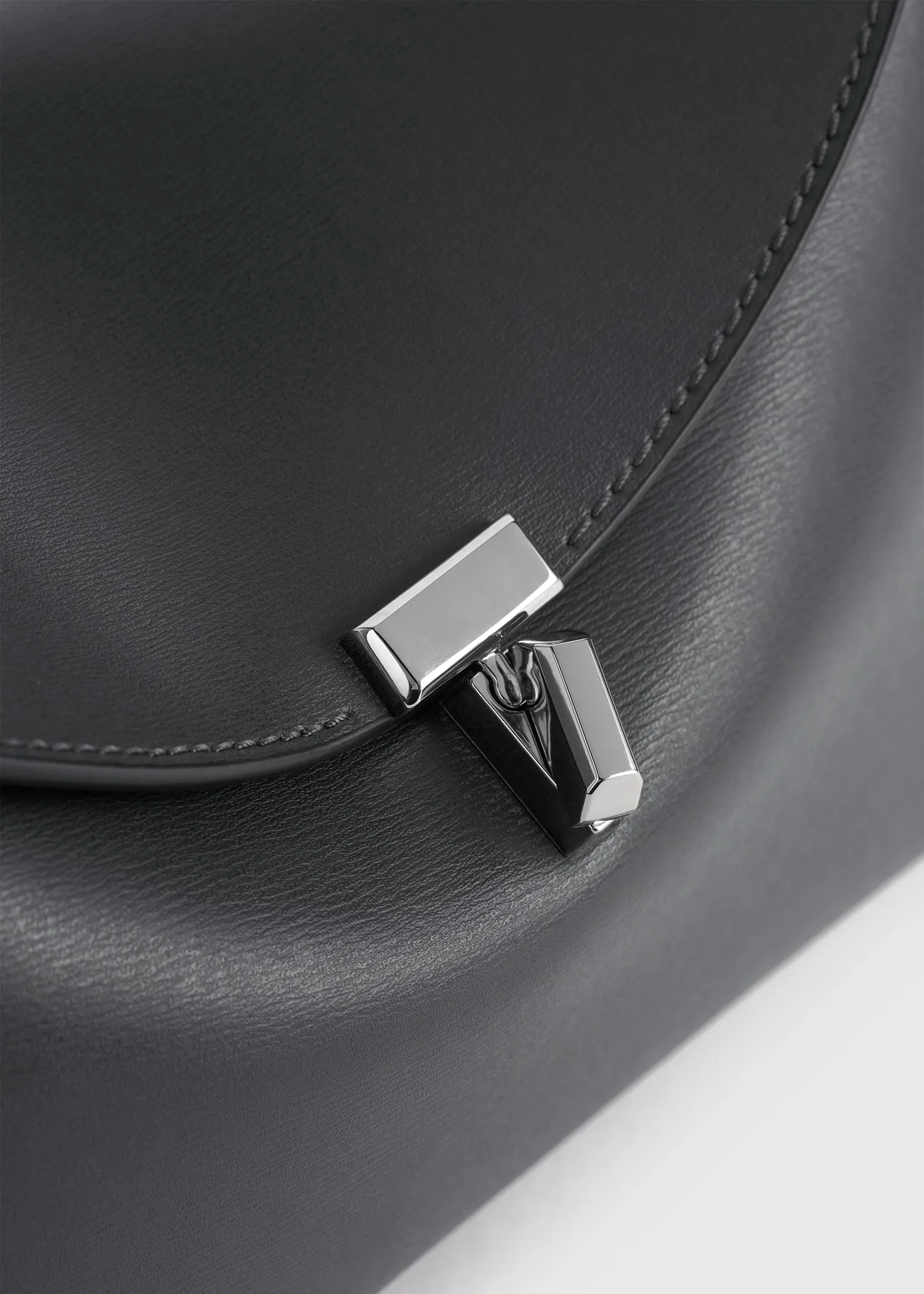 T-lock leather clutch shark sold by Toteme product image thumbnail 5