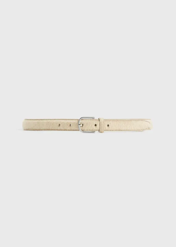 Pony hair belt sand sold by Toteme