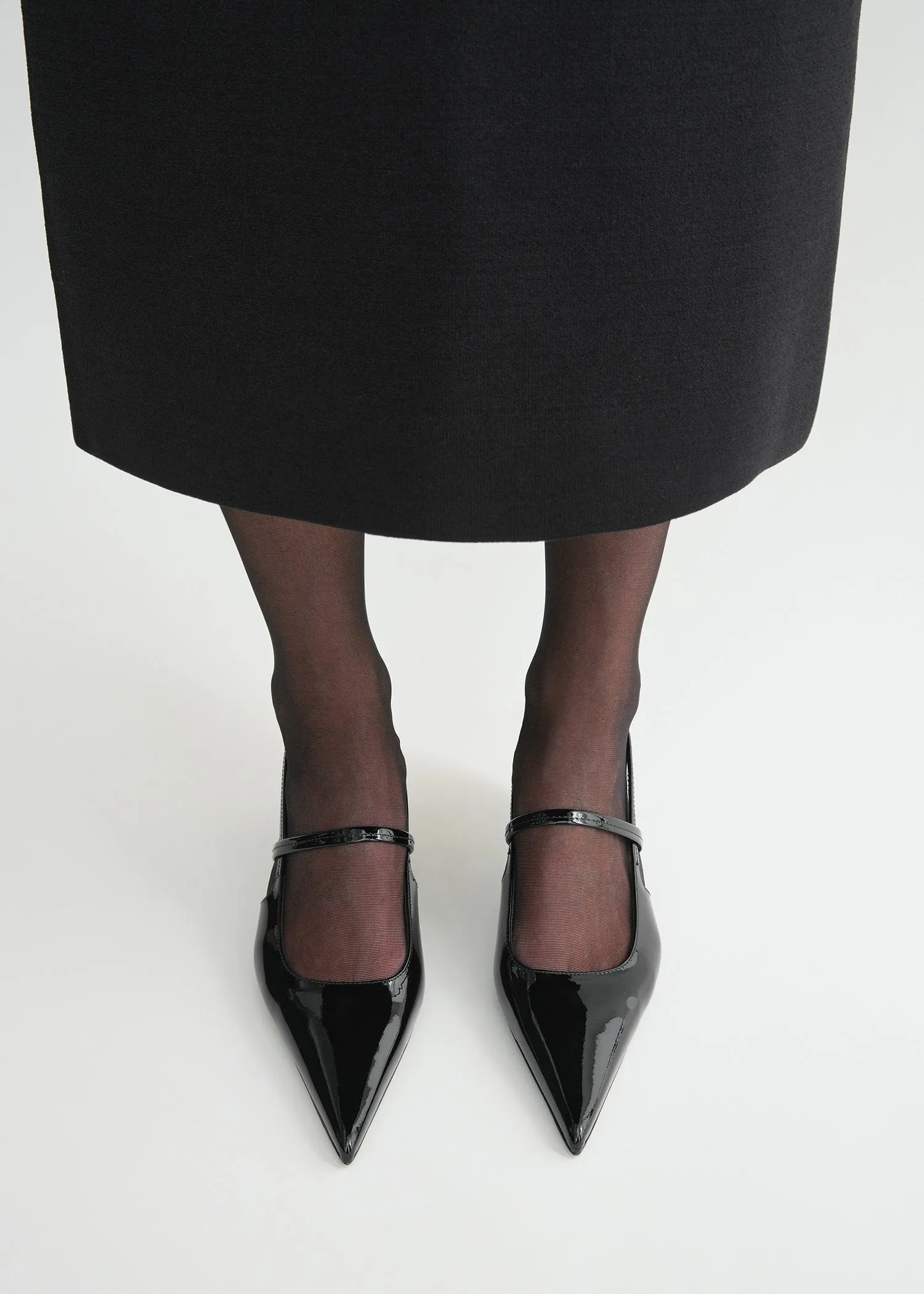 Sharp patent slingbacks black sold by Toteme product image thumbnail 2