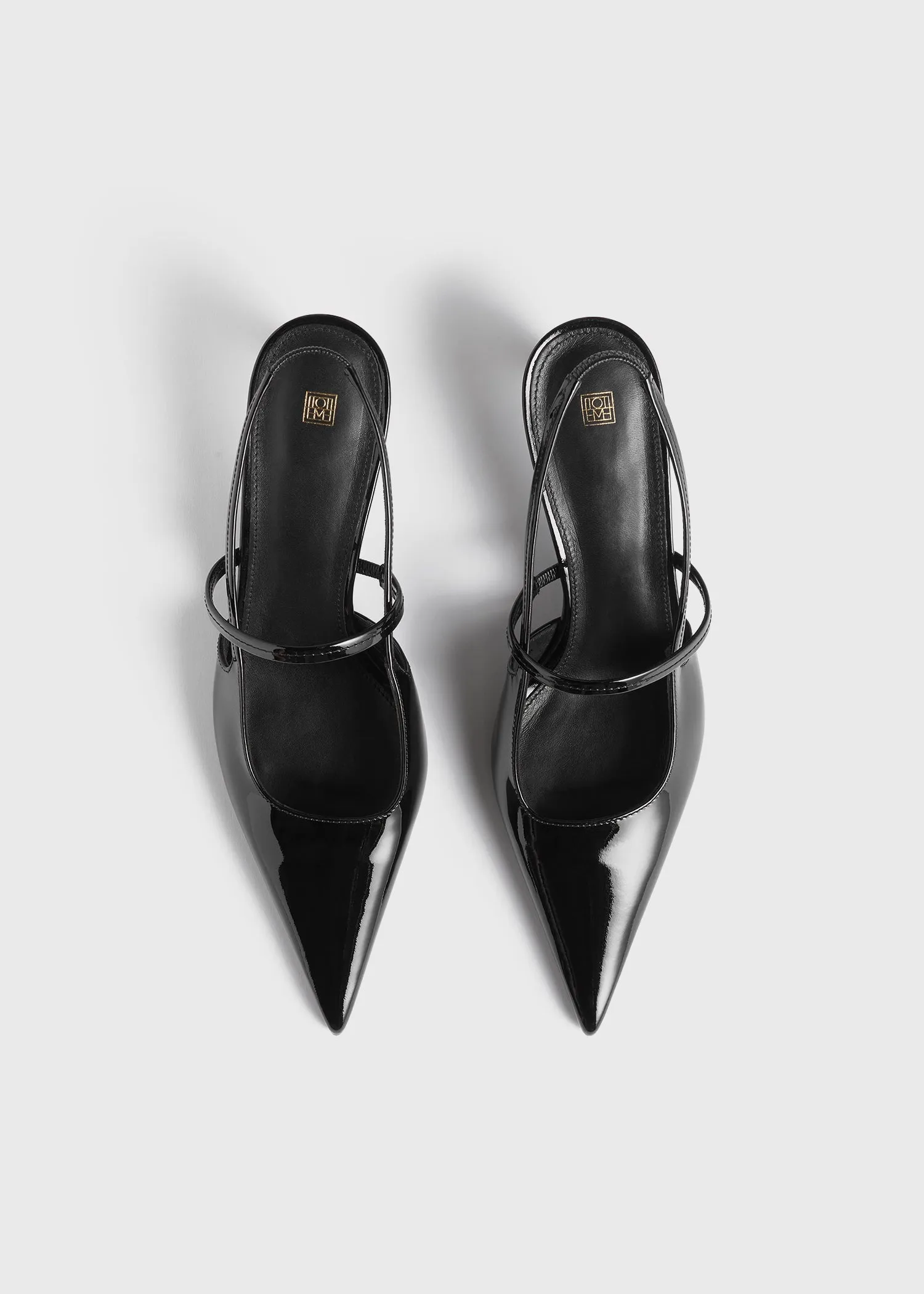 Sharp patent slingbacks black sold by Toteme product image thumbnail 4