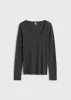 Classic rib top charcoal melange sold by Toteme