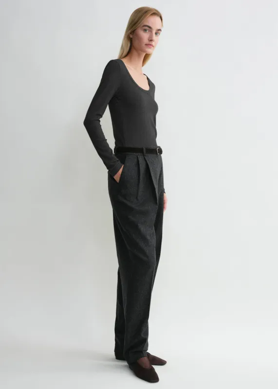 Classic rib top charcoal melange sold by Toteme