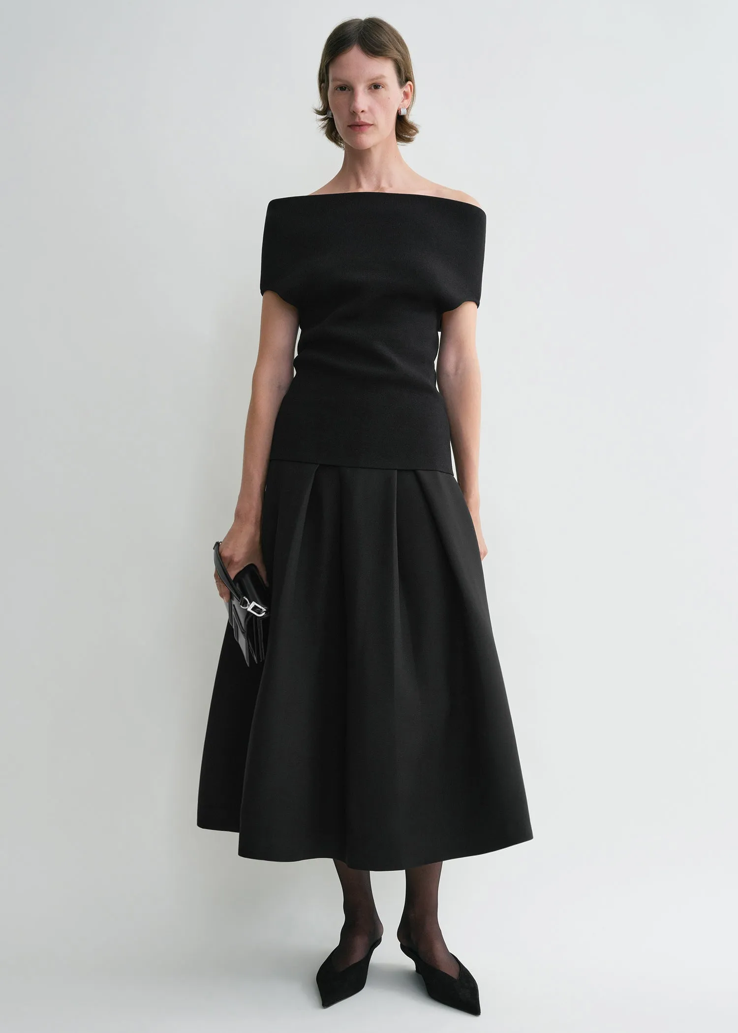 Double-knit top black sold by Toteme
