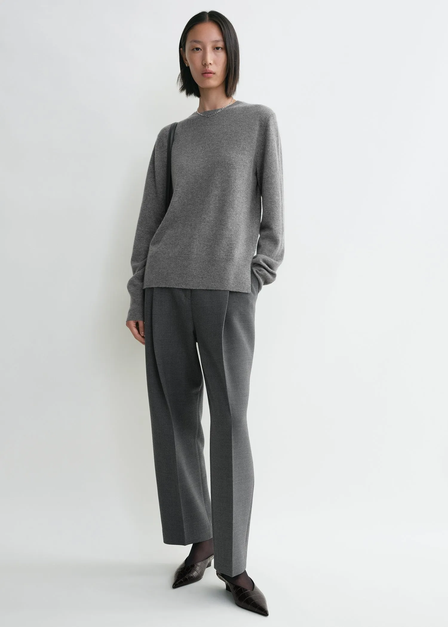 Crew-neck cashmere knit grey sold by Toteme