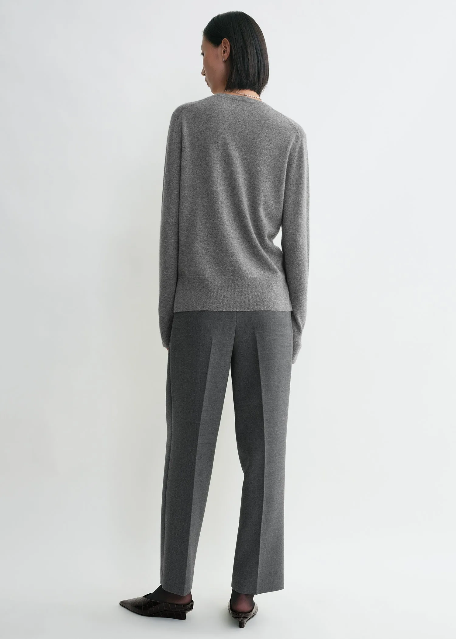 Crew-neck cashmere knit grey sold by Toteme product image thumbnail 3