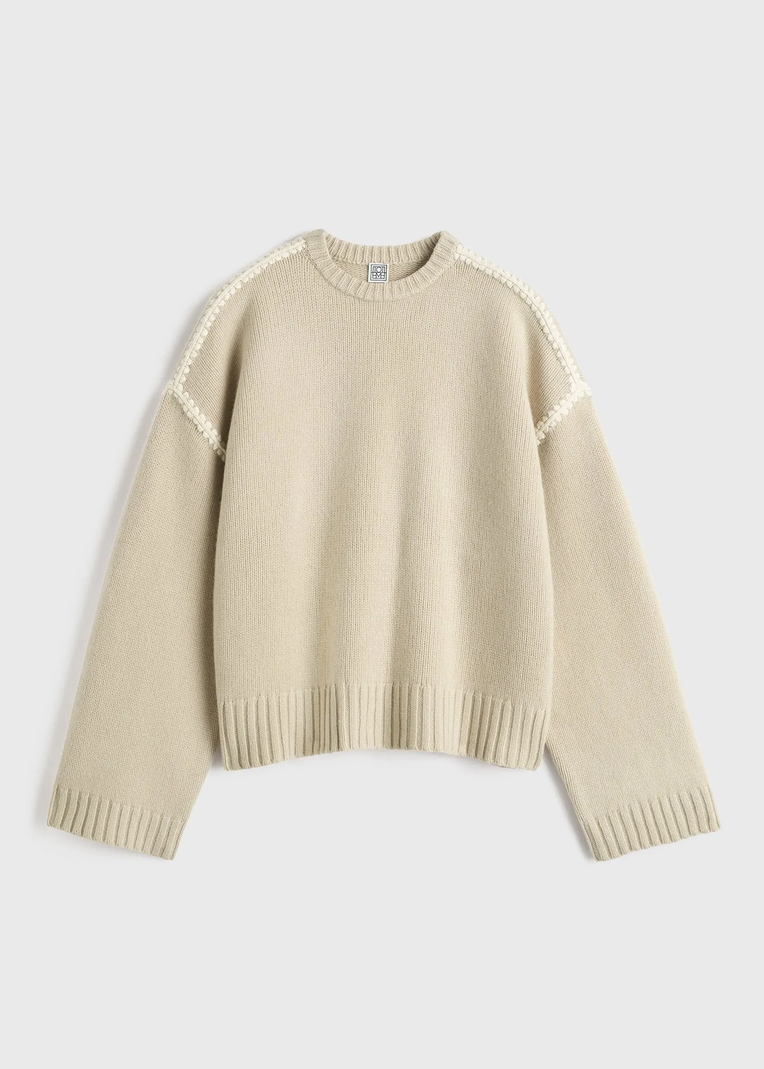 Embroidered wool cashmere knit harvest sold by Toteme product image thumbnail 5