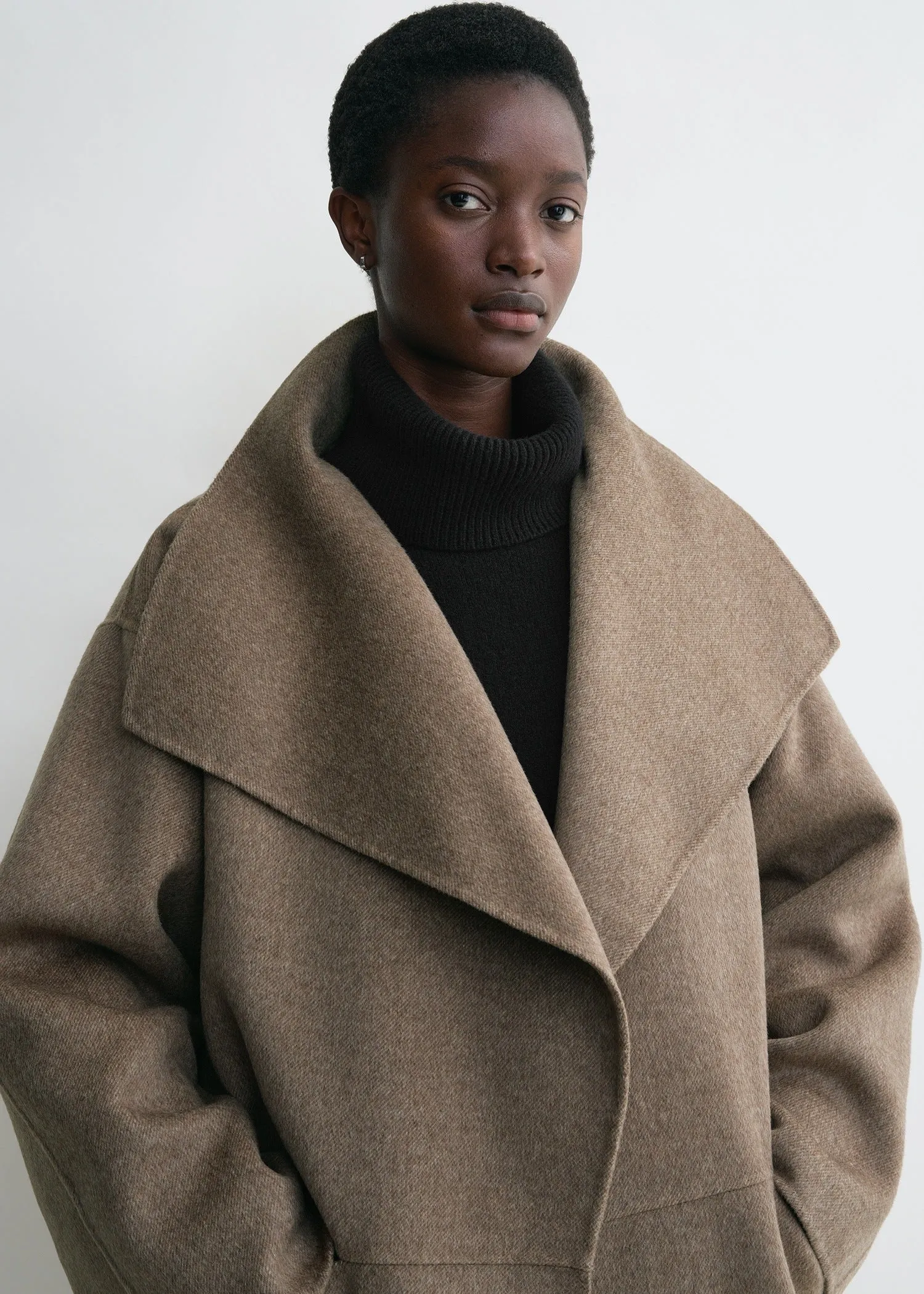 Signature wool cashmere coat oak sold by Toteme product image thumbnail 4