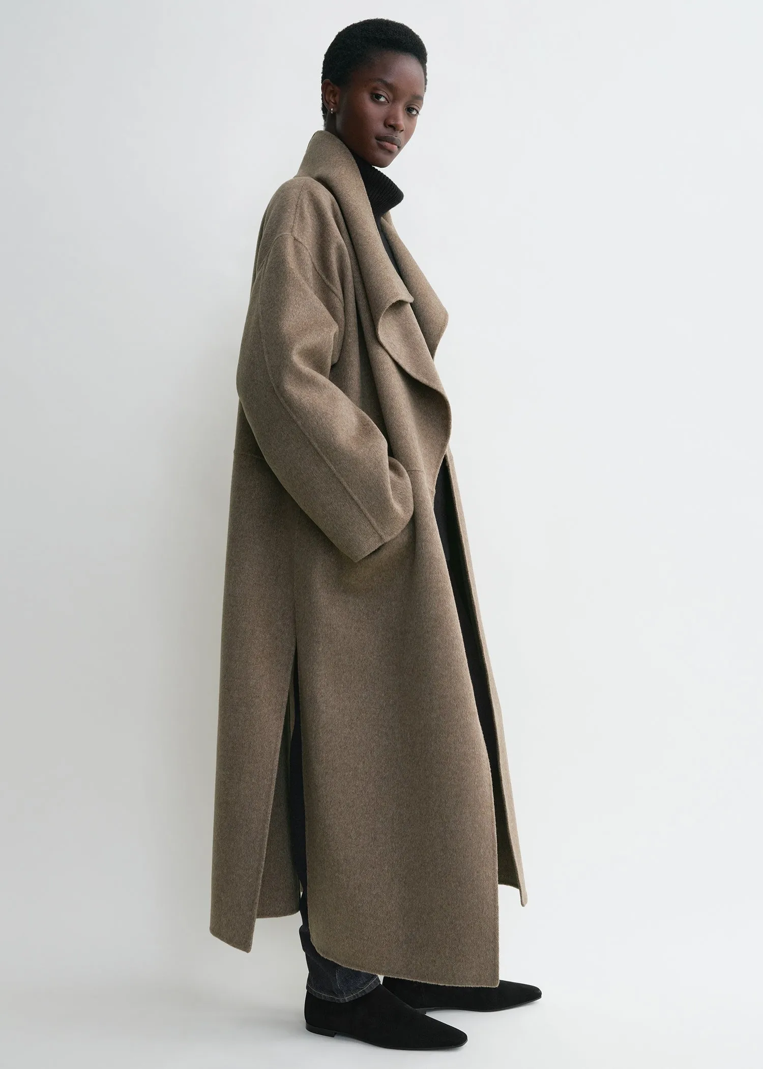 Signature wool cashmere coat oak sold by Toteme product image thumbnail 2
