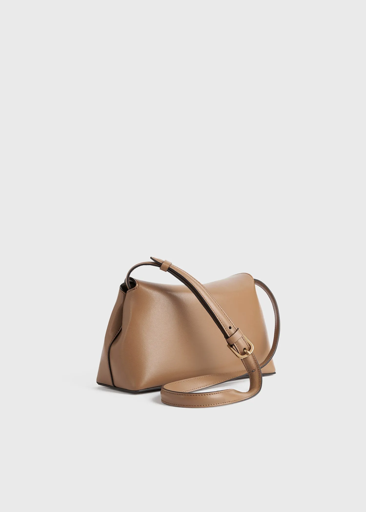 T-lock leather clutch camel sold by Toteme product image thumbnail 4