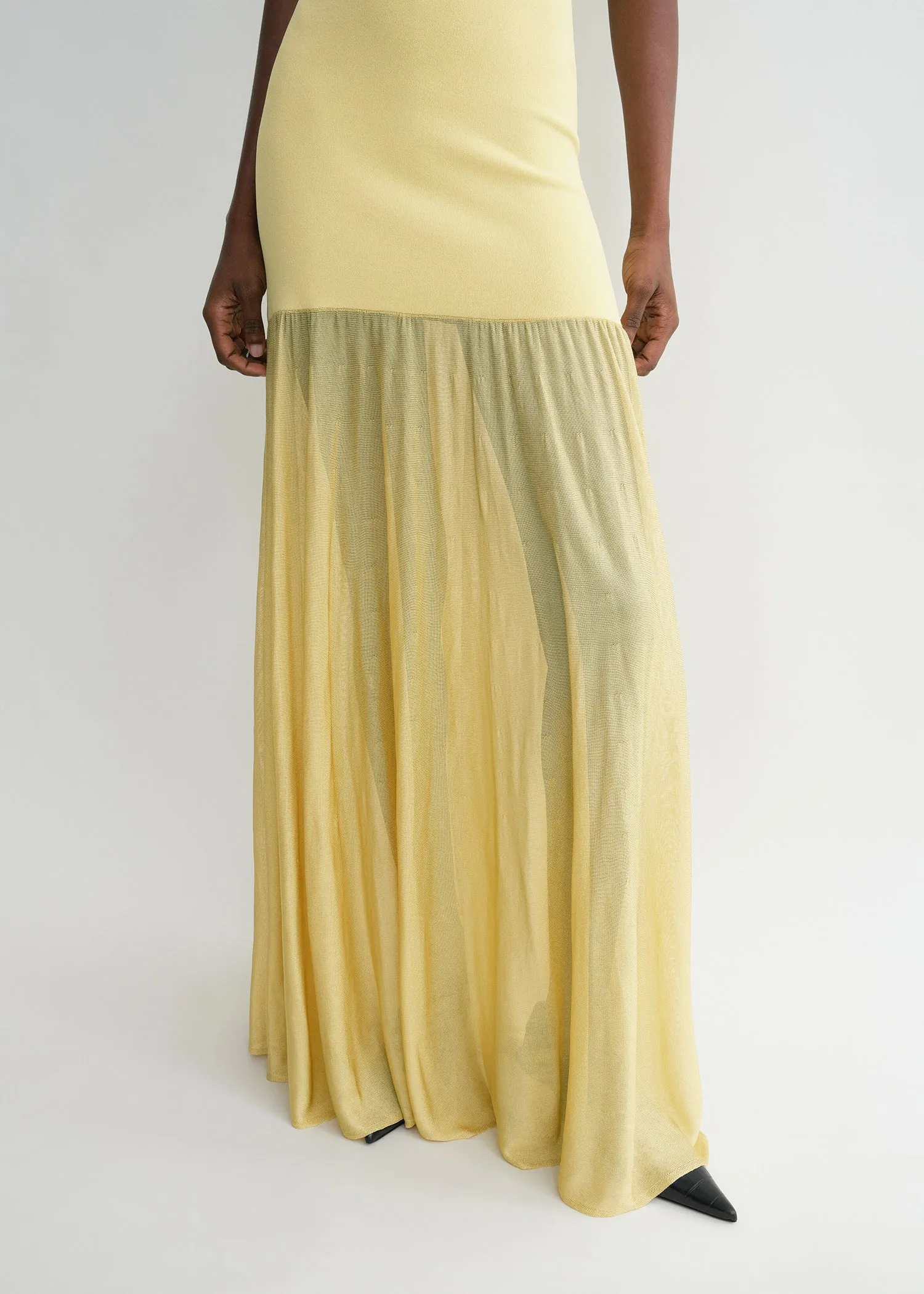 Evening tank dress soft yellow sold by Toteme product image thumbnail 3
