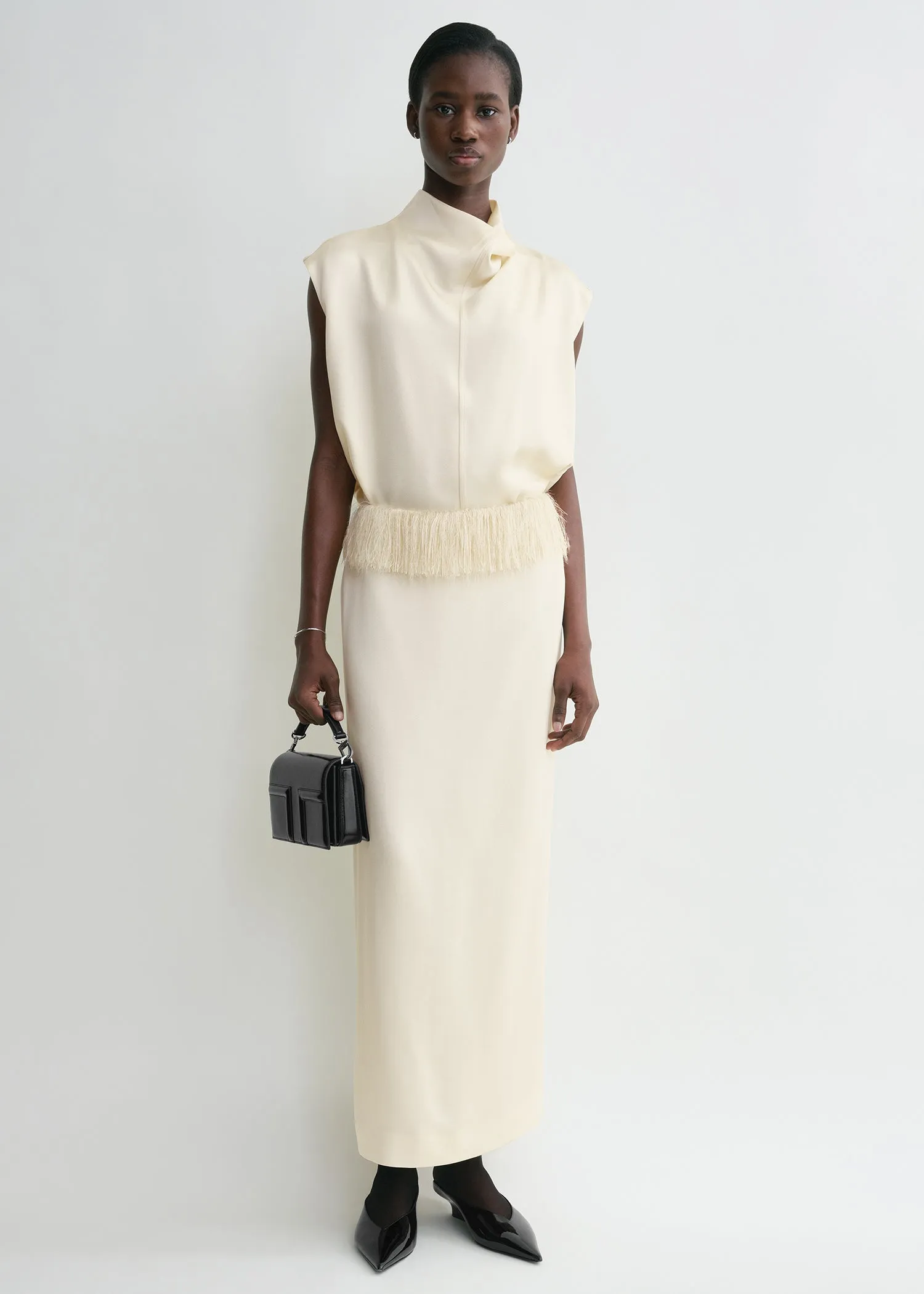 Fringe skirt macadamia sold by Toteme product image thumbnail 2