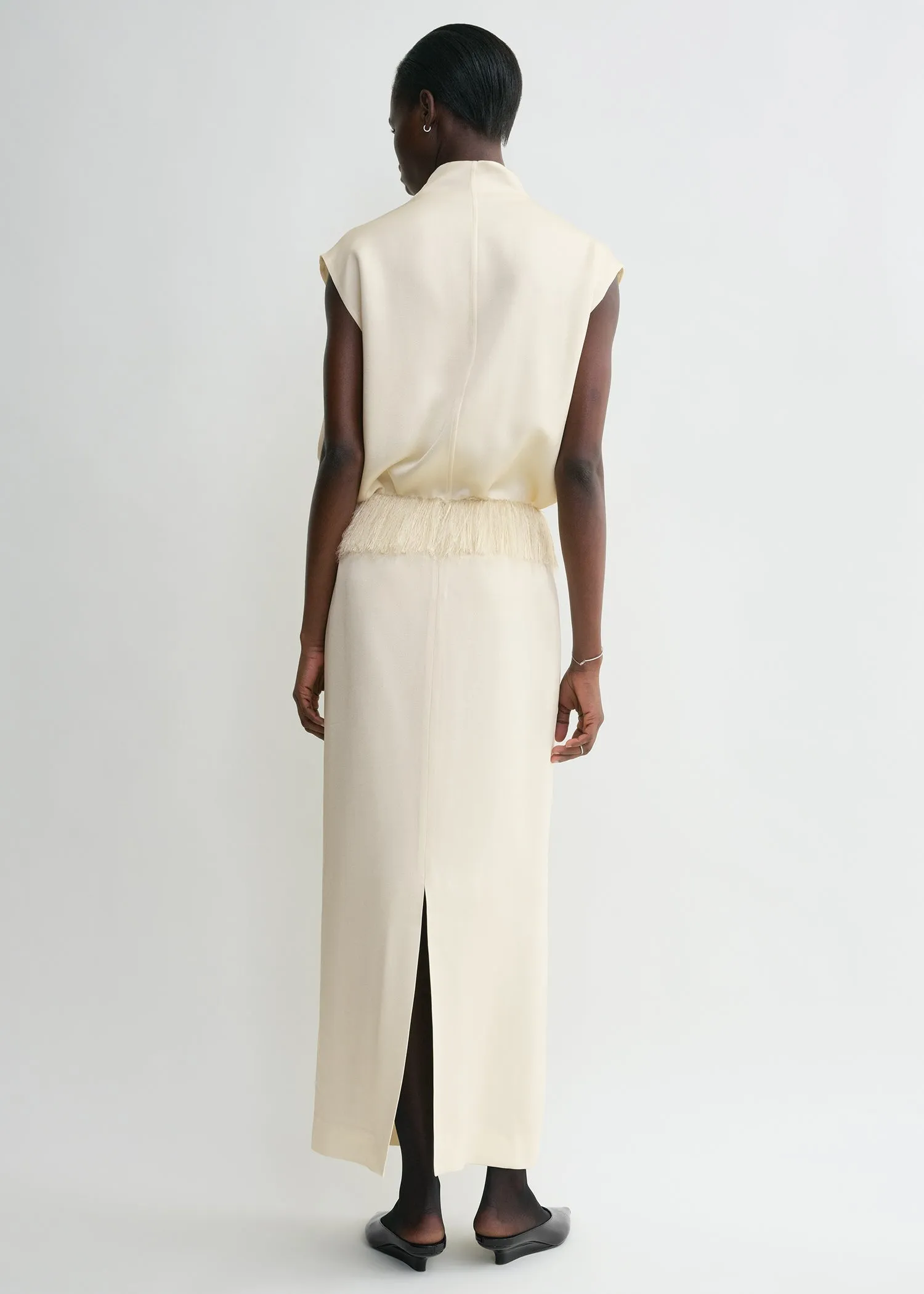 Fringe skirt macadamia sold by Toteme product image thumbnail 4