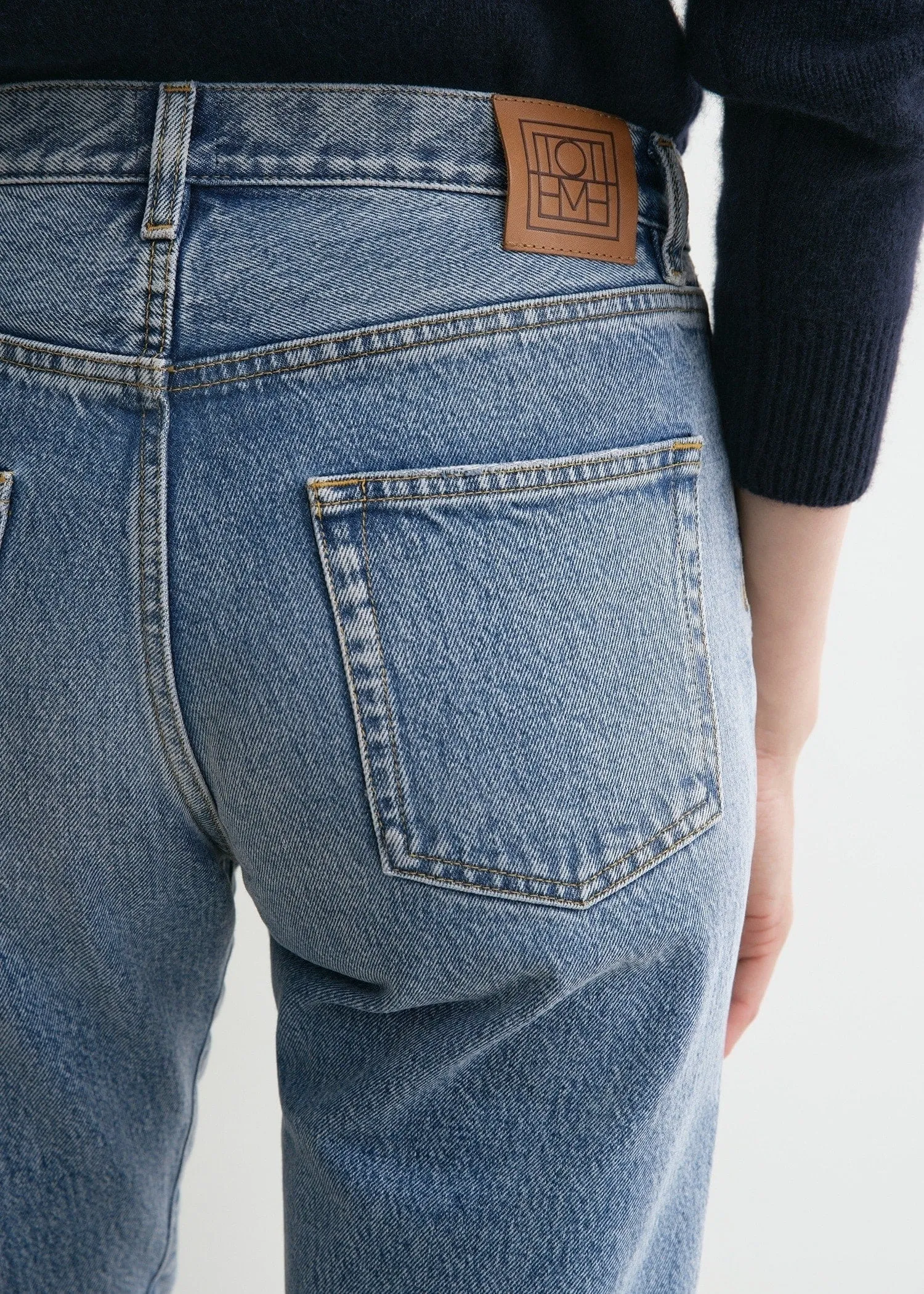 Twisted seam denim worn blue sold by Toteme product image thumbnail 5