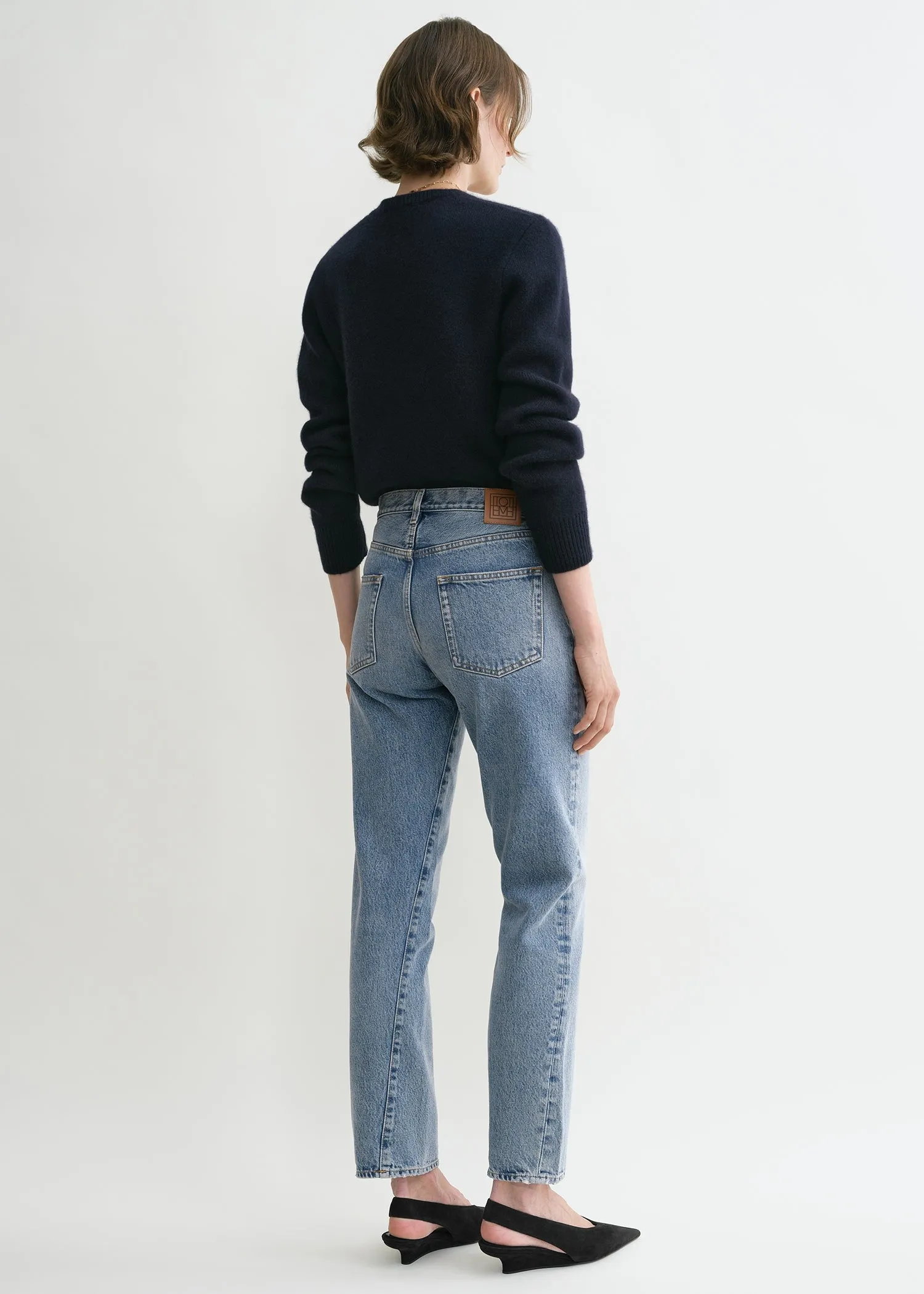 Twisted seam denim worn blue sold by Toteme product image thumbnail 3