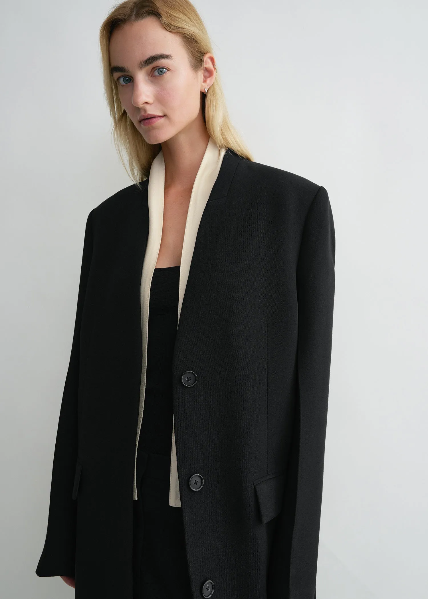 Deep pleat coat black sold by Toteme product image thumbnail 5