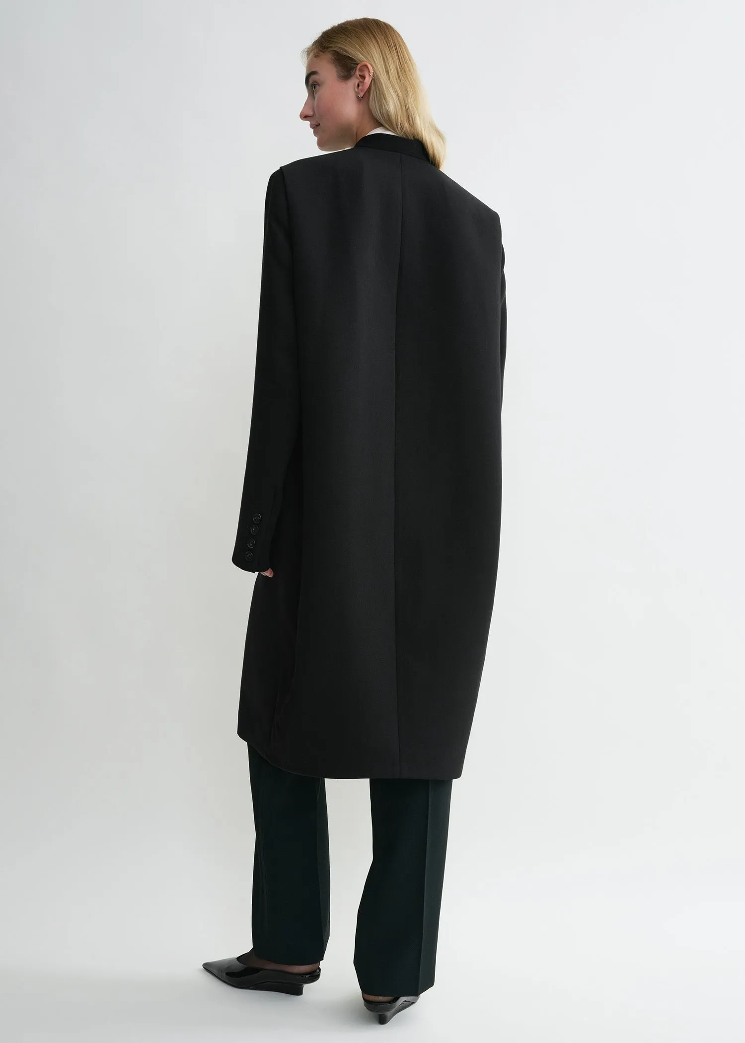 Deep pleat coat black sold by Toteme product image thumbnail 4