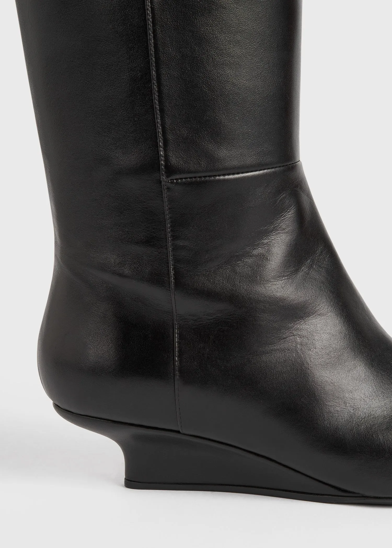 Sharp leather knee-high boots black sold by Toteme product image thumbnail 4