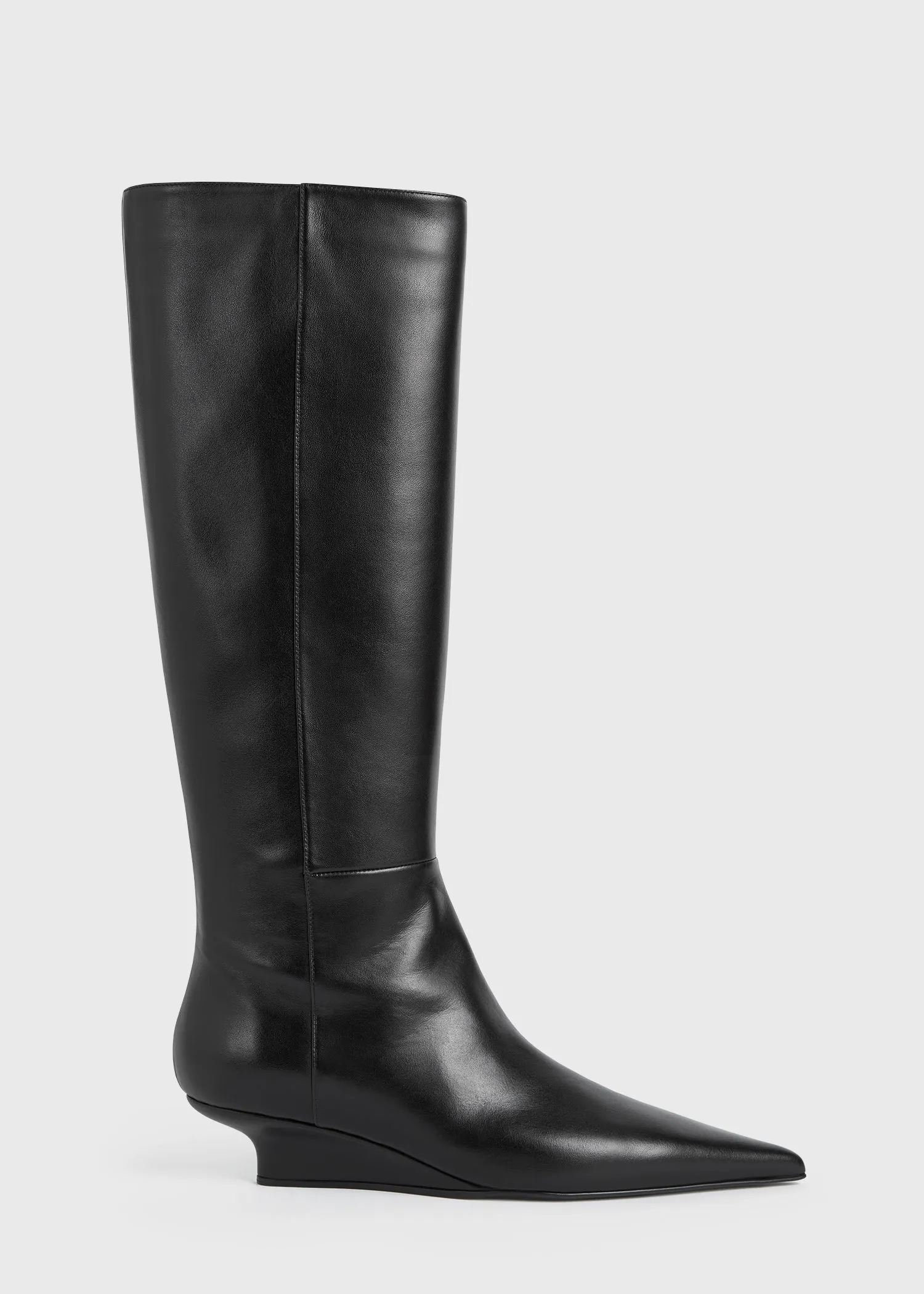 Sharp leather knee-high boots black sold by Toteme