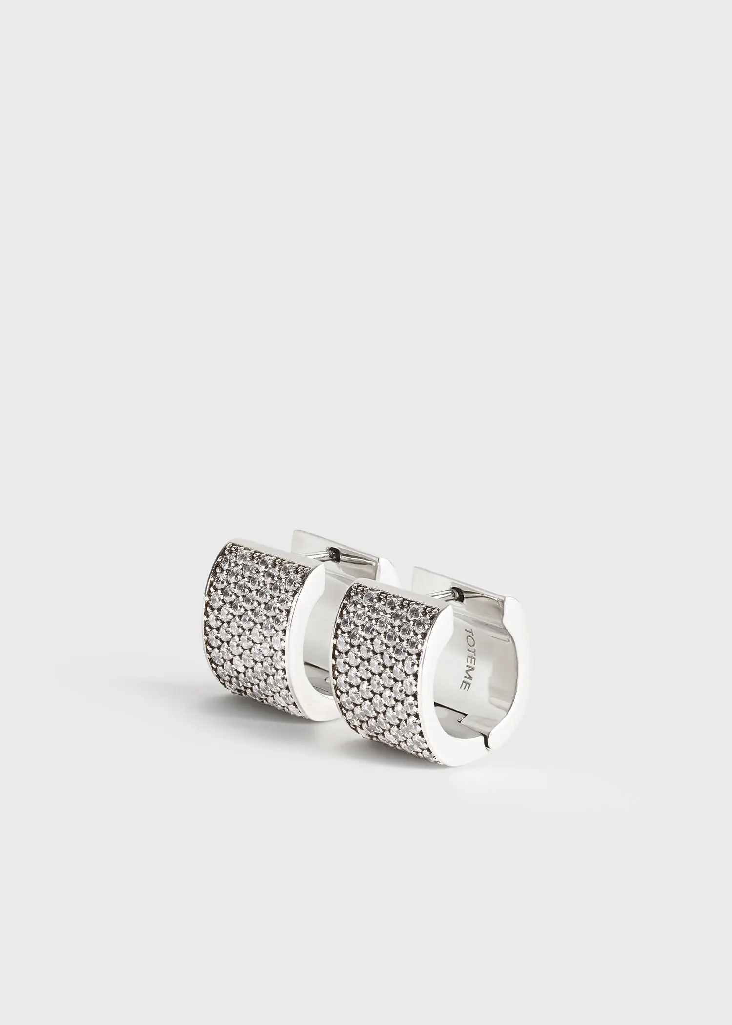 Signature pavé hoops silver sold by Toteme product image thumbnail 5