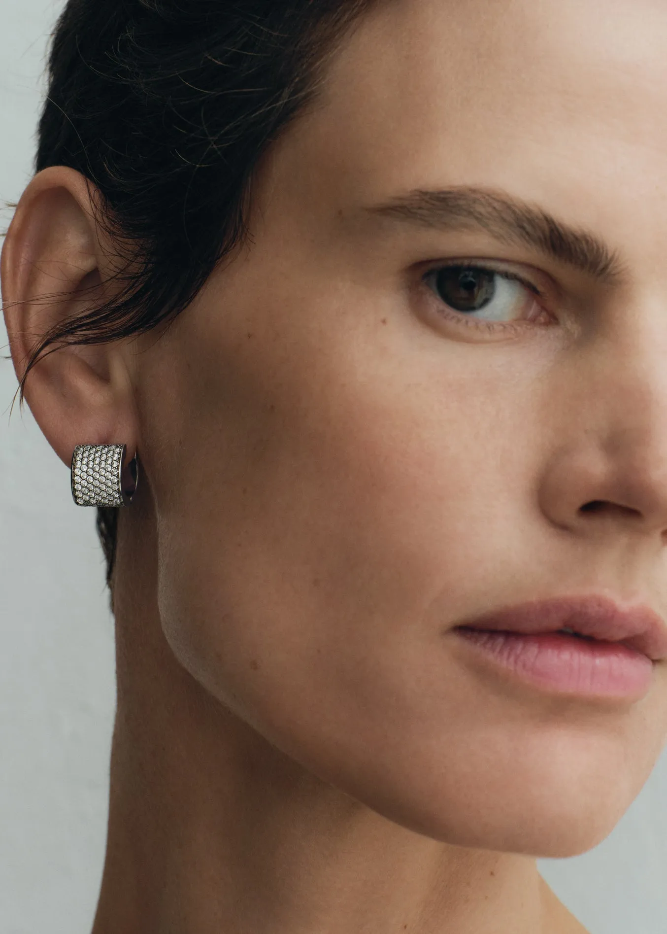 Signature pavé hoops silver sold by Toteme product image thumbnail 3