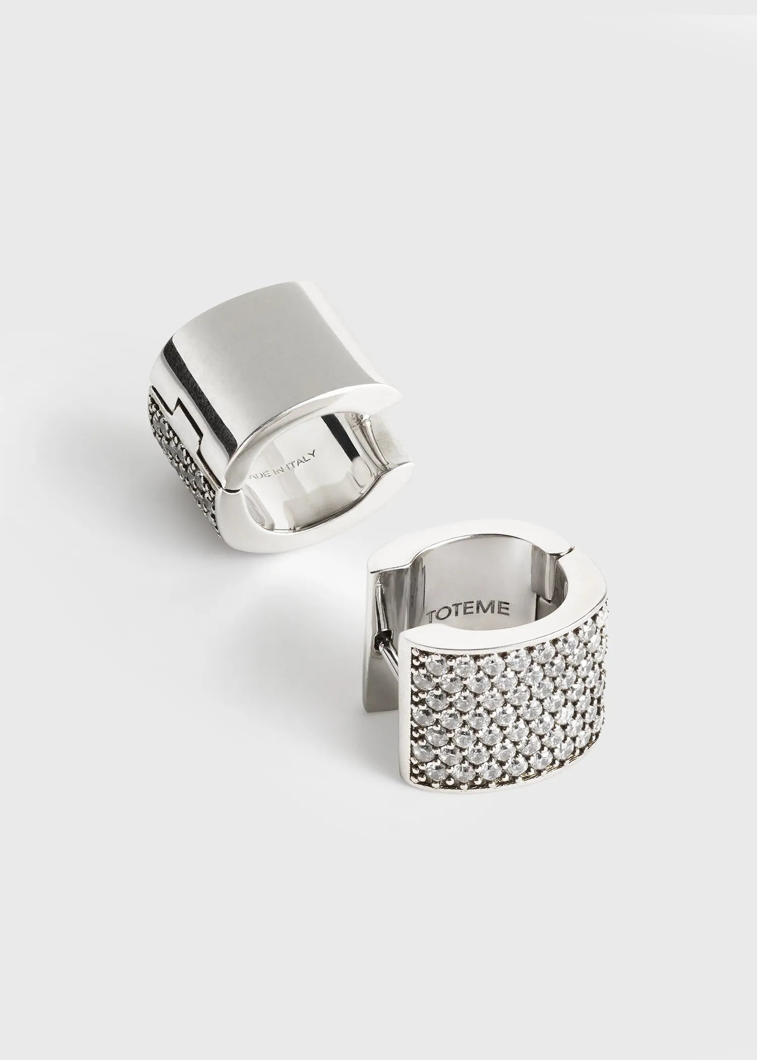 Signature pavé hoops silver sold by Toteme product image thumbnail 4