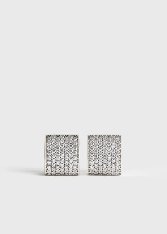 Signature pavé hoops silver sold by Toteme