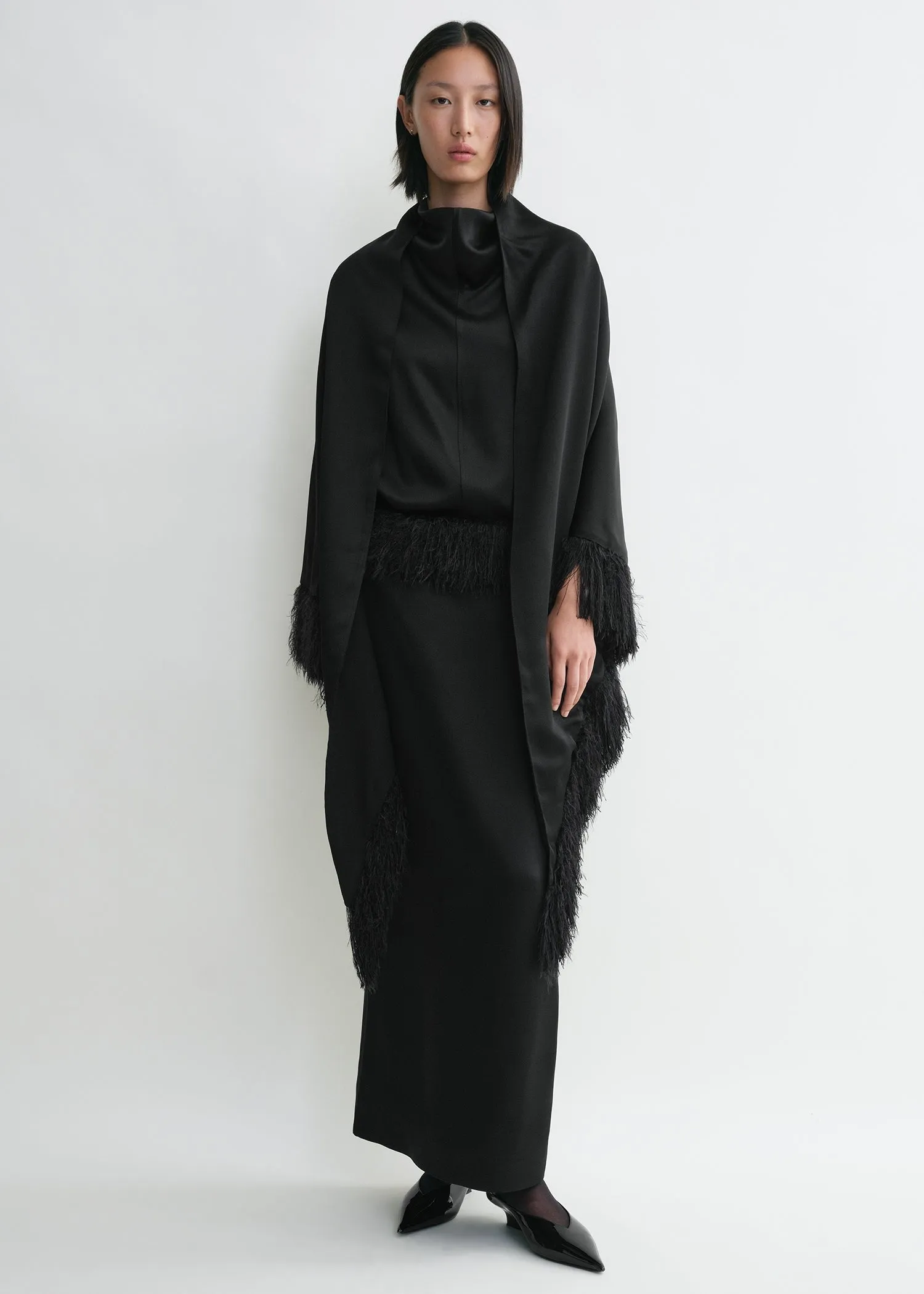 Fringe scarf black sold by Toteme product image thumbnail 4
