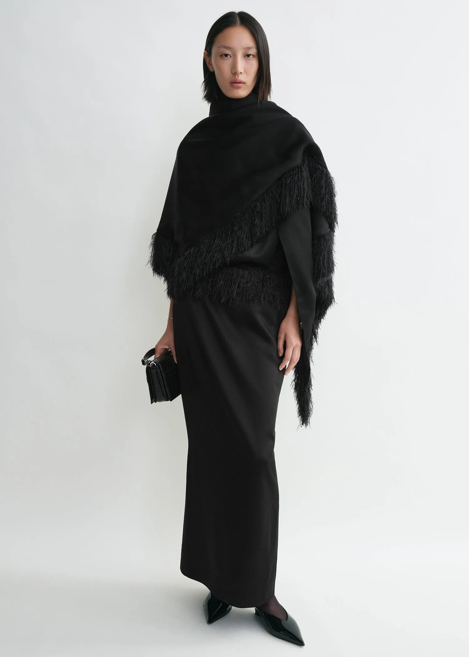 Fringe scarf black sold by Toteme product image thumbnail 2