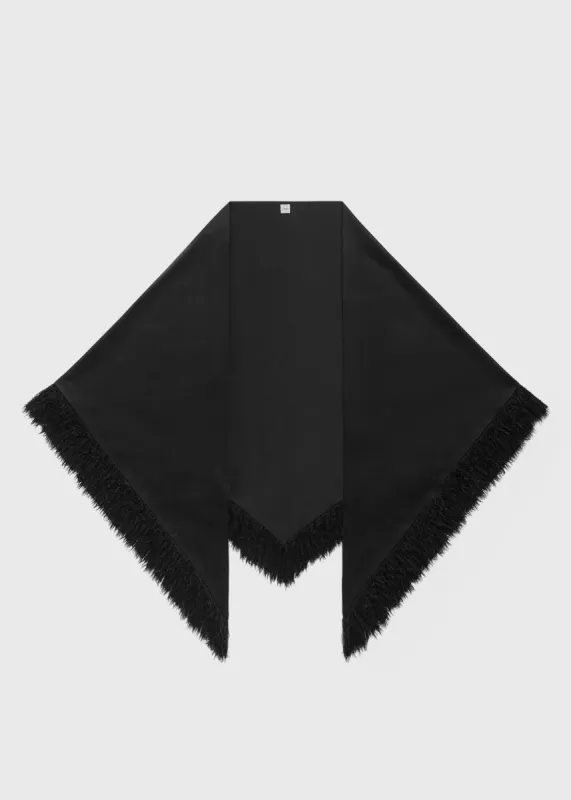 Fringe scarf black made by Toteme