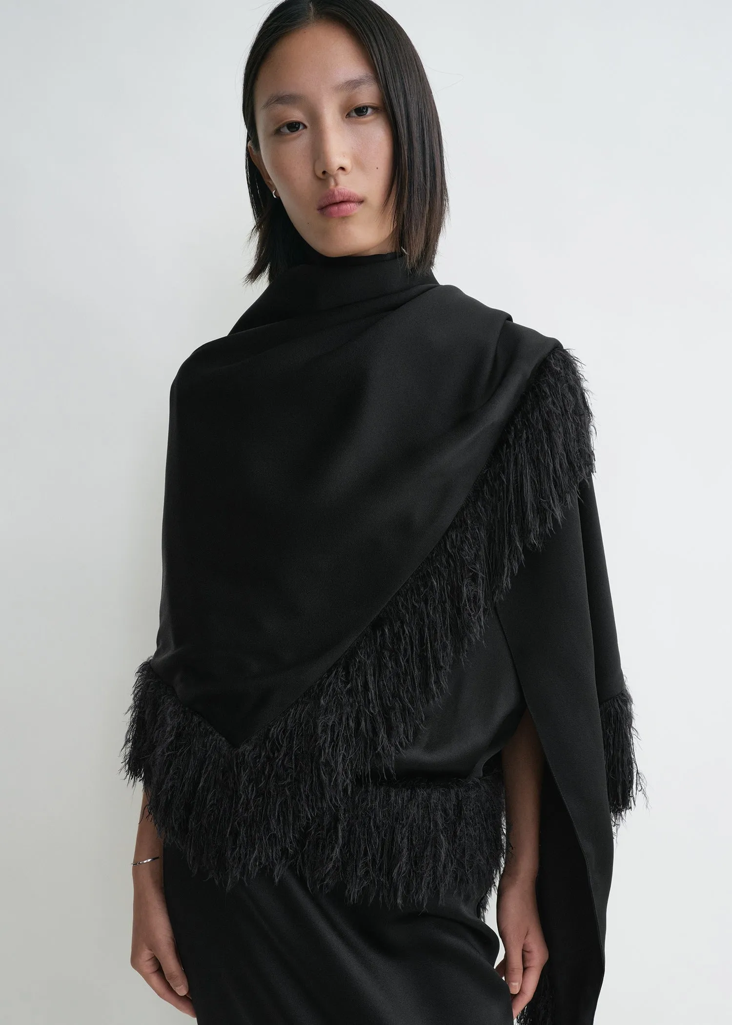 Fringe scarf black sold by Toteme product image thumbnail 3