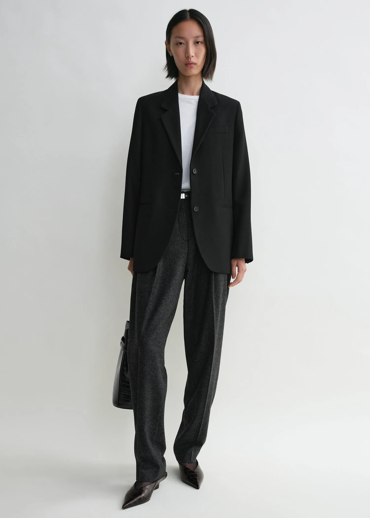 Tailored suit jacket black sold by Toteme