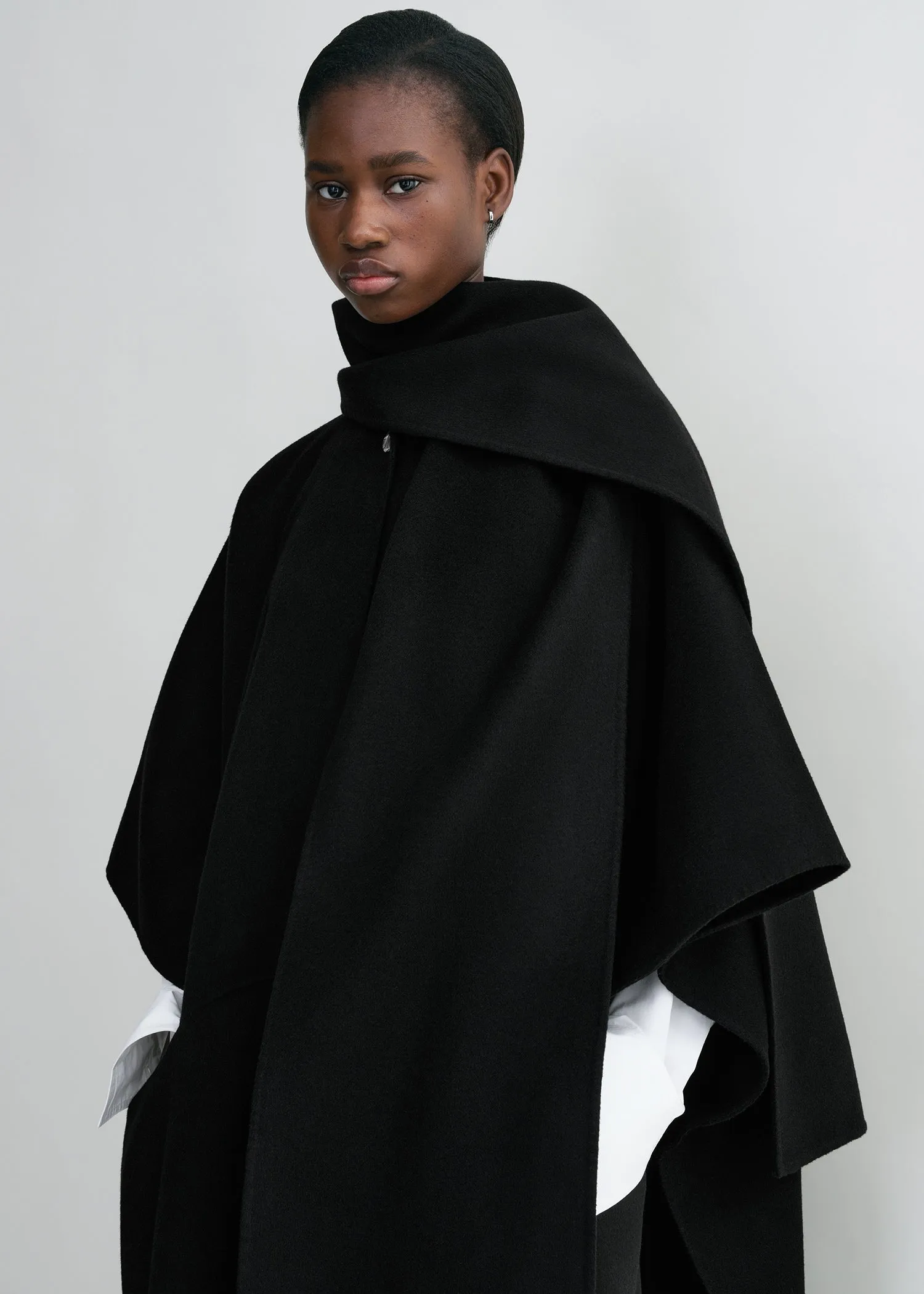 Doublé scarf coat black sold by Toteme product image thumbnail 3