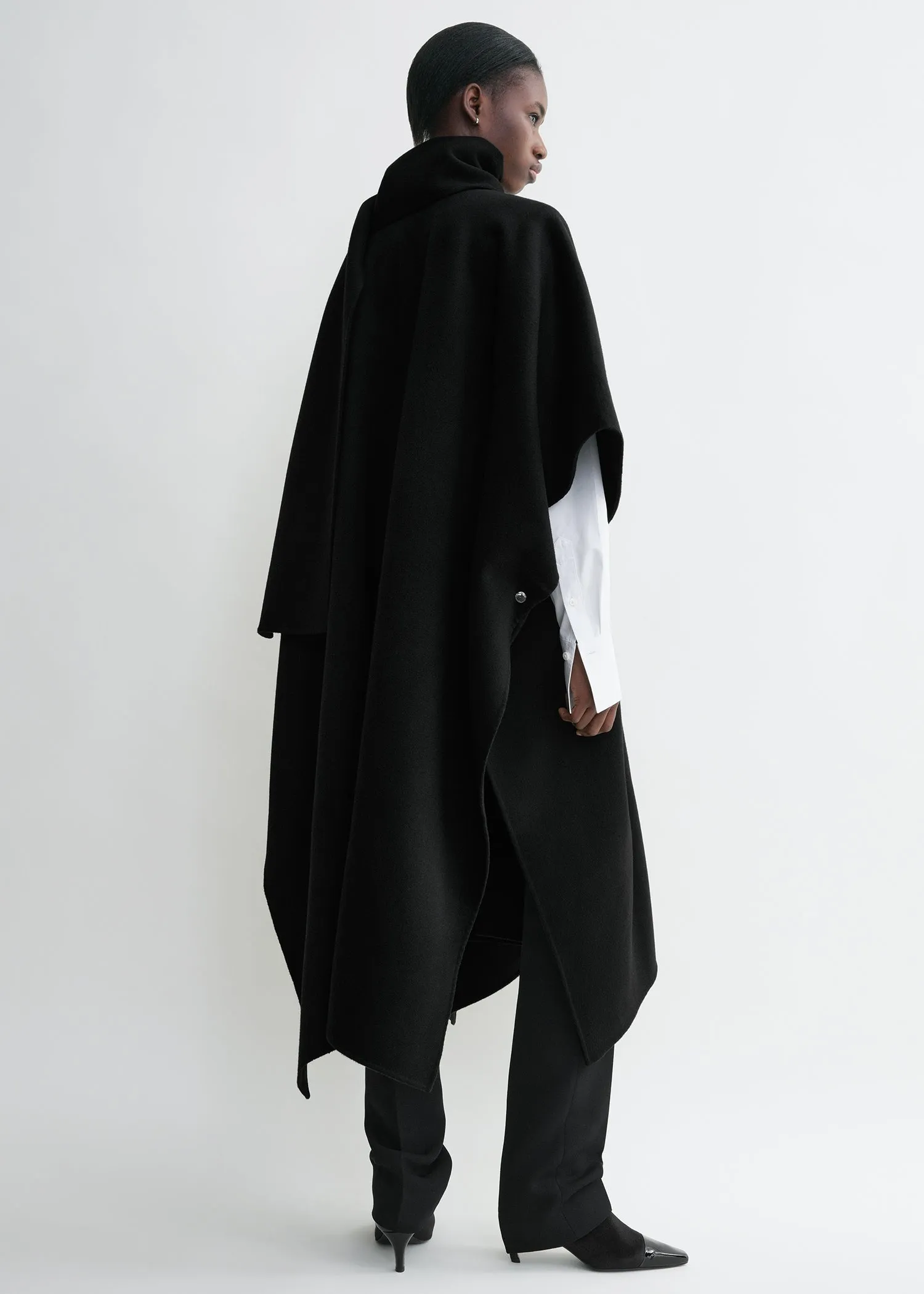 Doublé scarf coat black sold by Toteme product image thumbnail 2