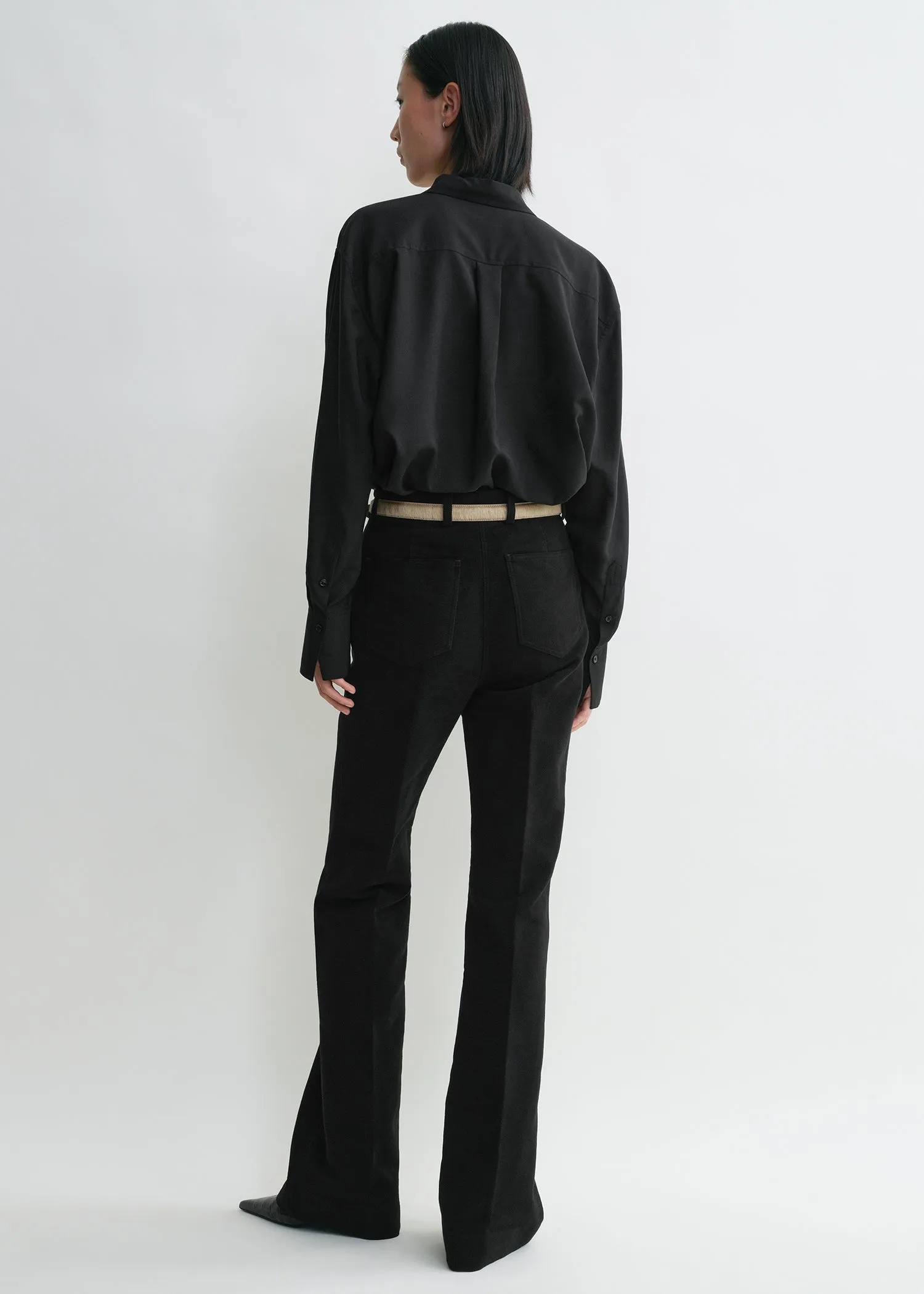 Flared moleskin trousers black sold by Toteme product image thumbnail 3