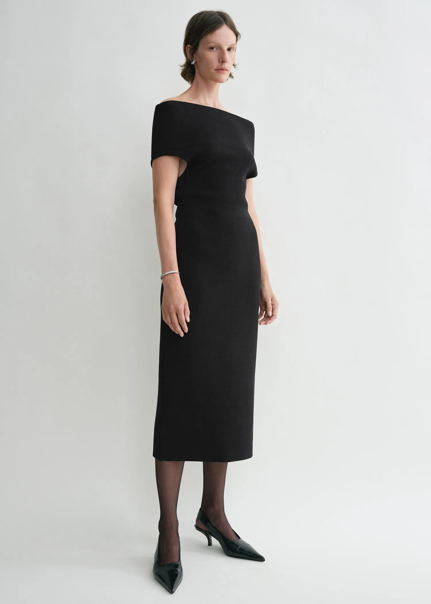Double-knit dress black sold by Toteme product image thumbnail 2