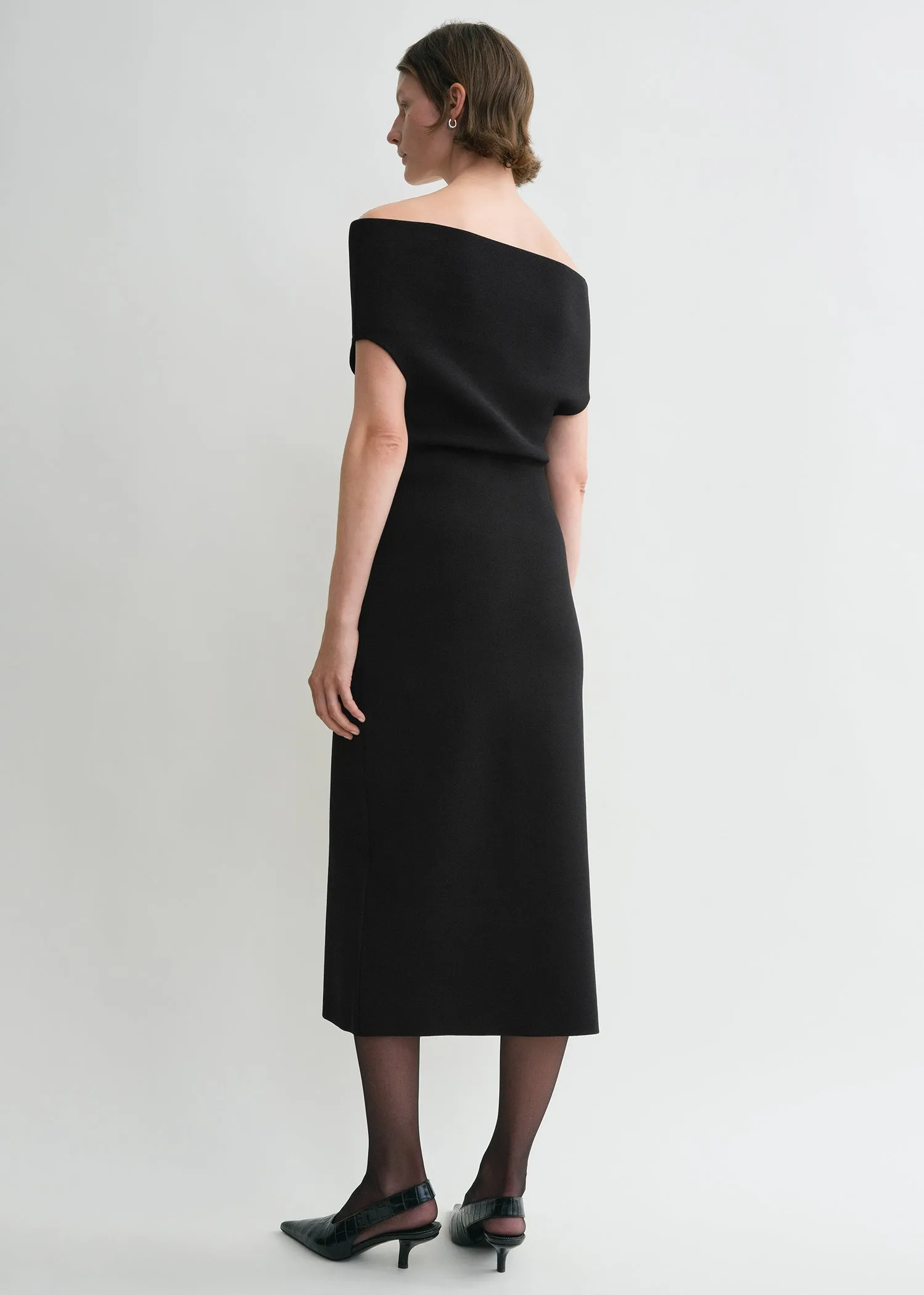 Double-knit dress black sold by Toteme product image thumbnail 3