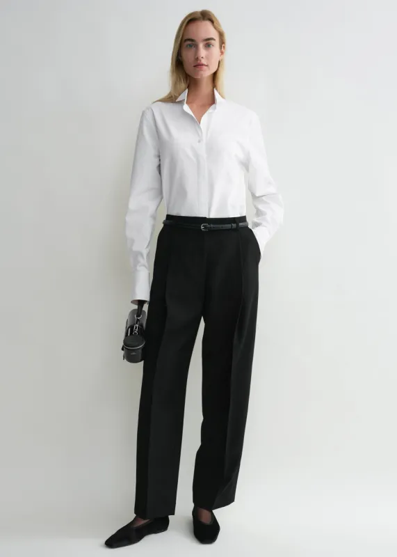 Pleated straight trousers black made by Toteme