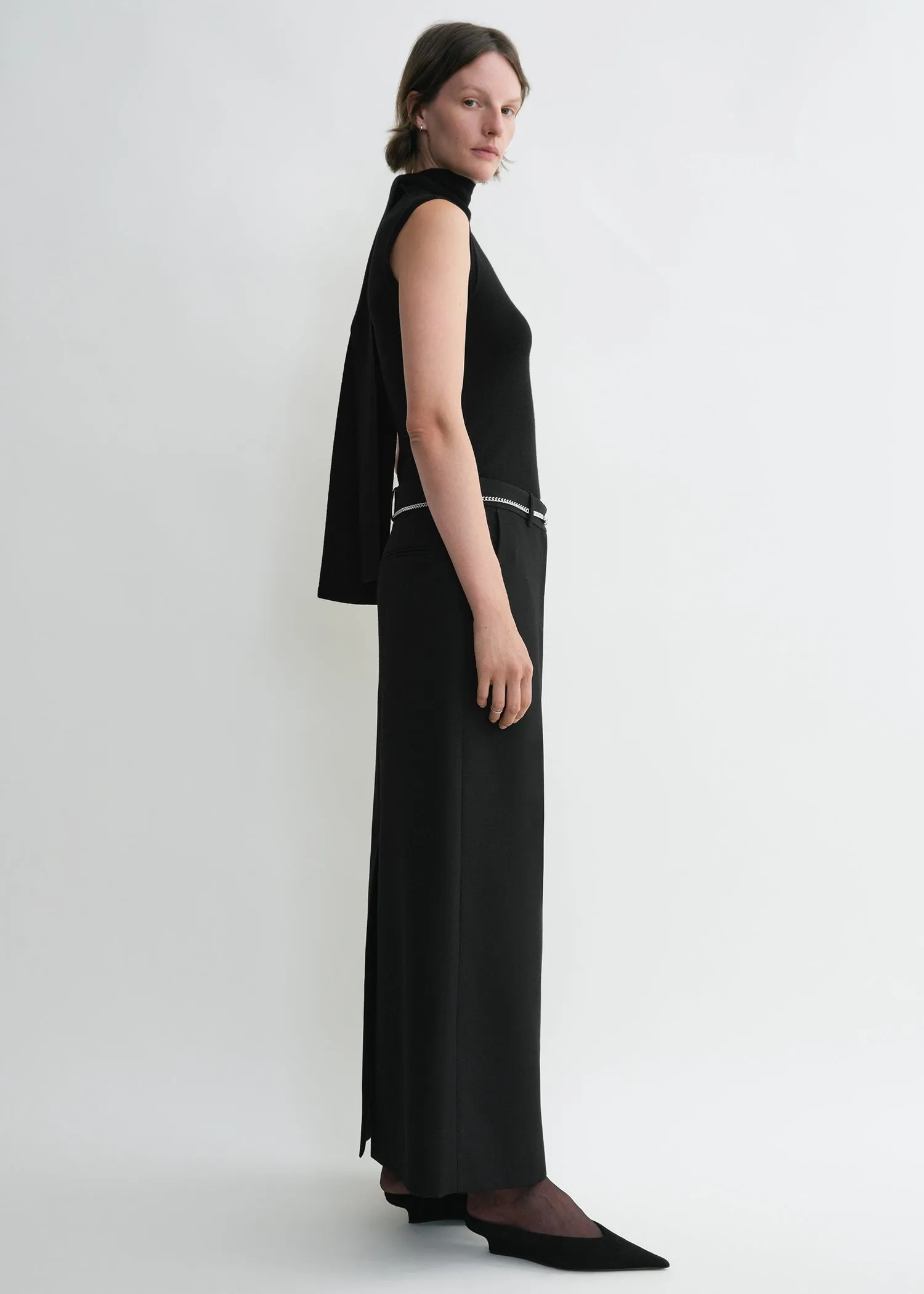 Sleeveless scarf knit black sold by Toteme product image thumbnail 3