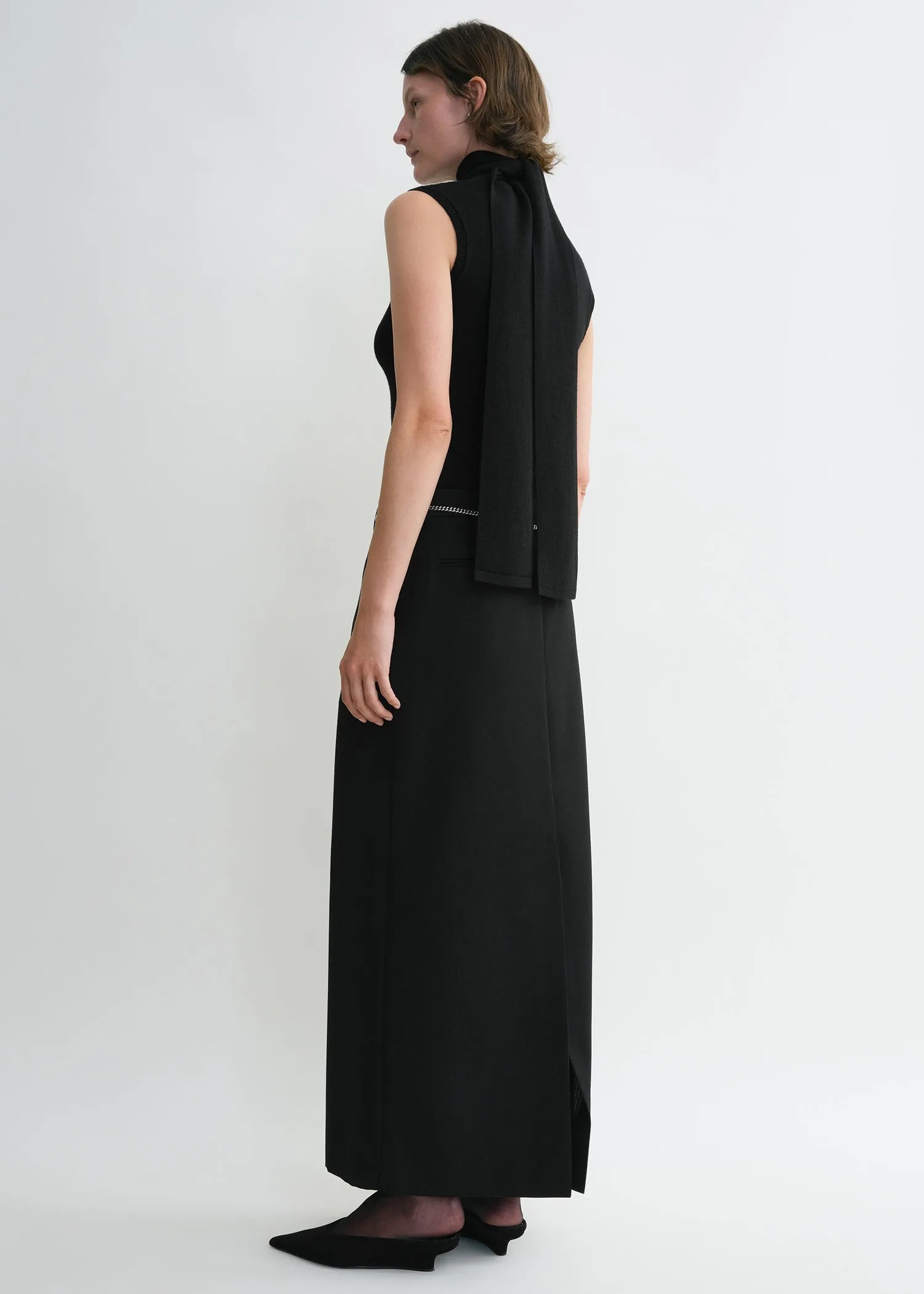 Sleeveless scarf knit black sold by Toteme product image thumbnail 4