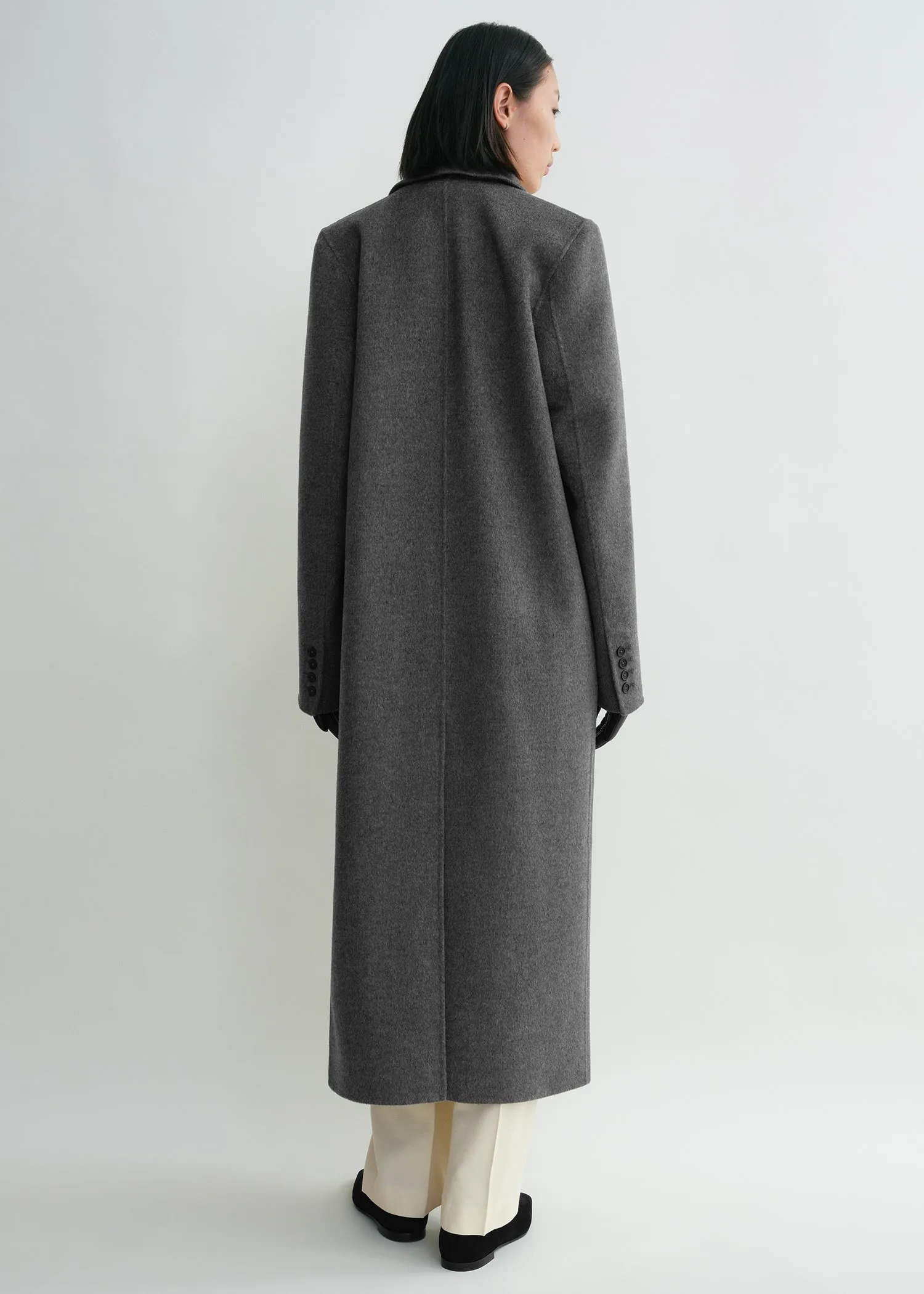 Classic doublé coat mid grey melange sold by Toteme product image thumbnail 3