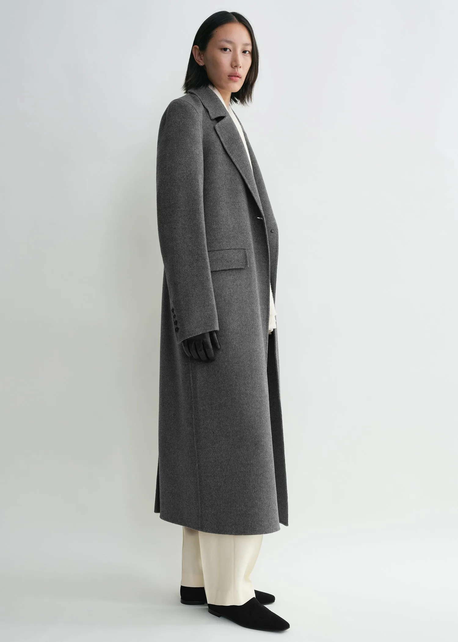 Classic doublé coat mid grey melange sold by Toteme product image thumbnail 2