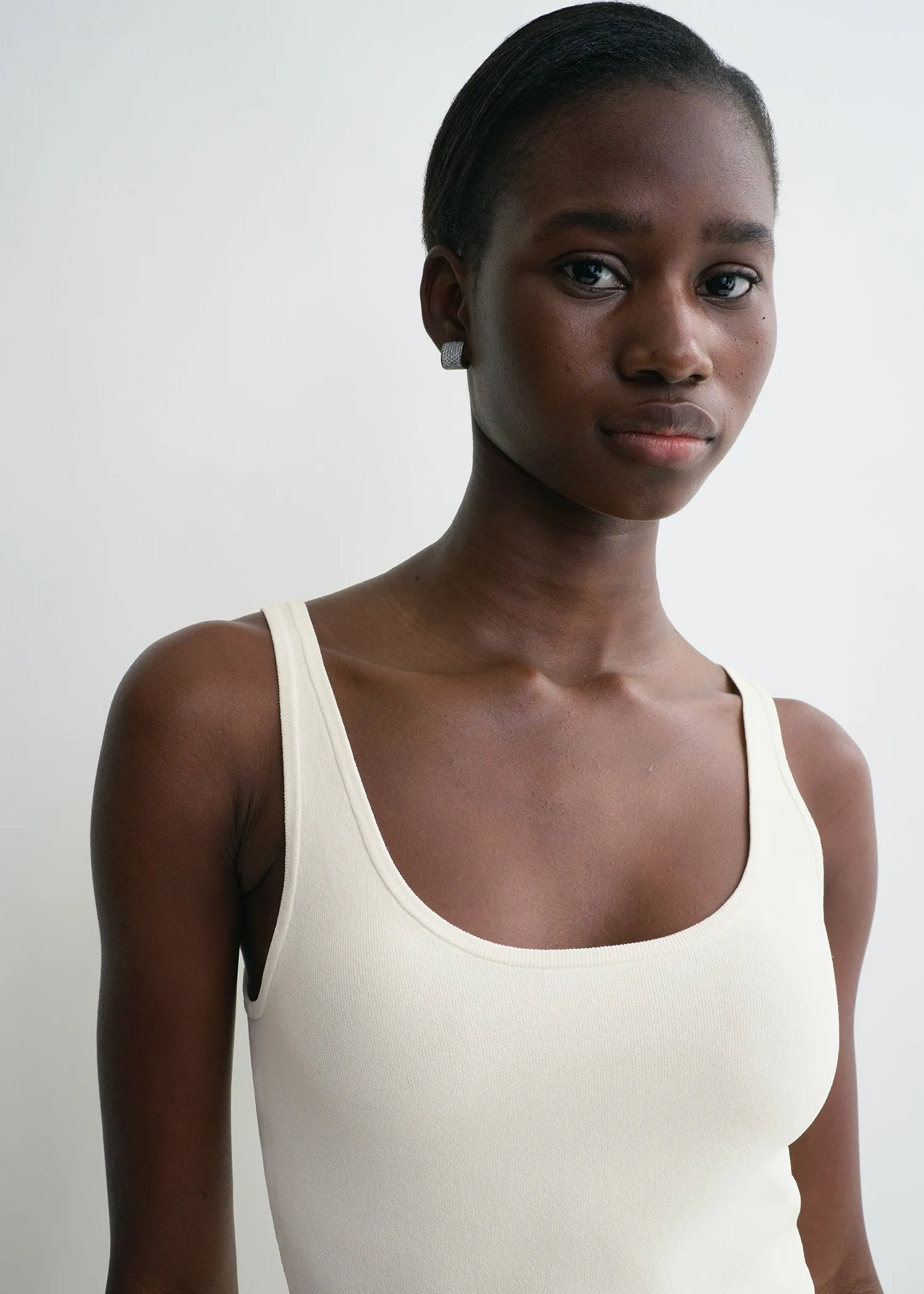 Evening tank dress macadamia sold by Toteme product image thumbnail 4