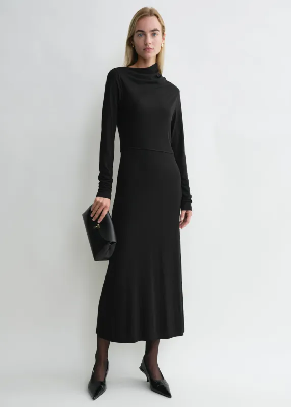Draped jersey dress black made by Toteme