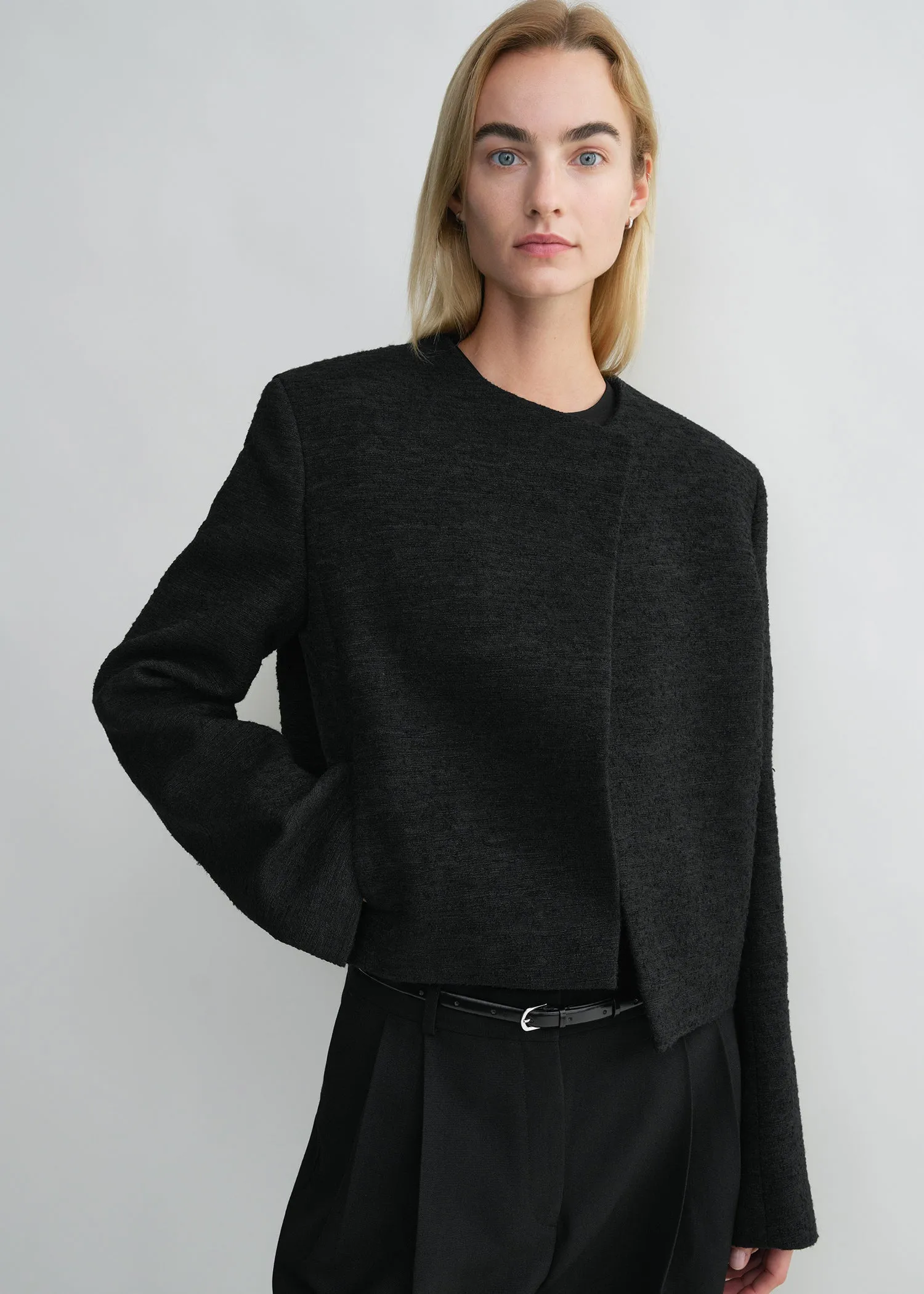 Cropped bouclé jacket black sold by Toteme product image thumbnail 5