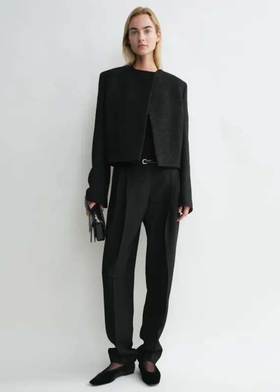 Cropped bouclé jacket black sold by Toteme