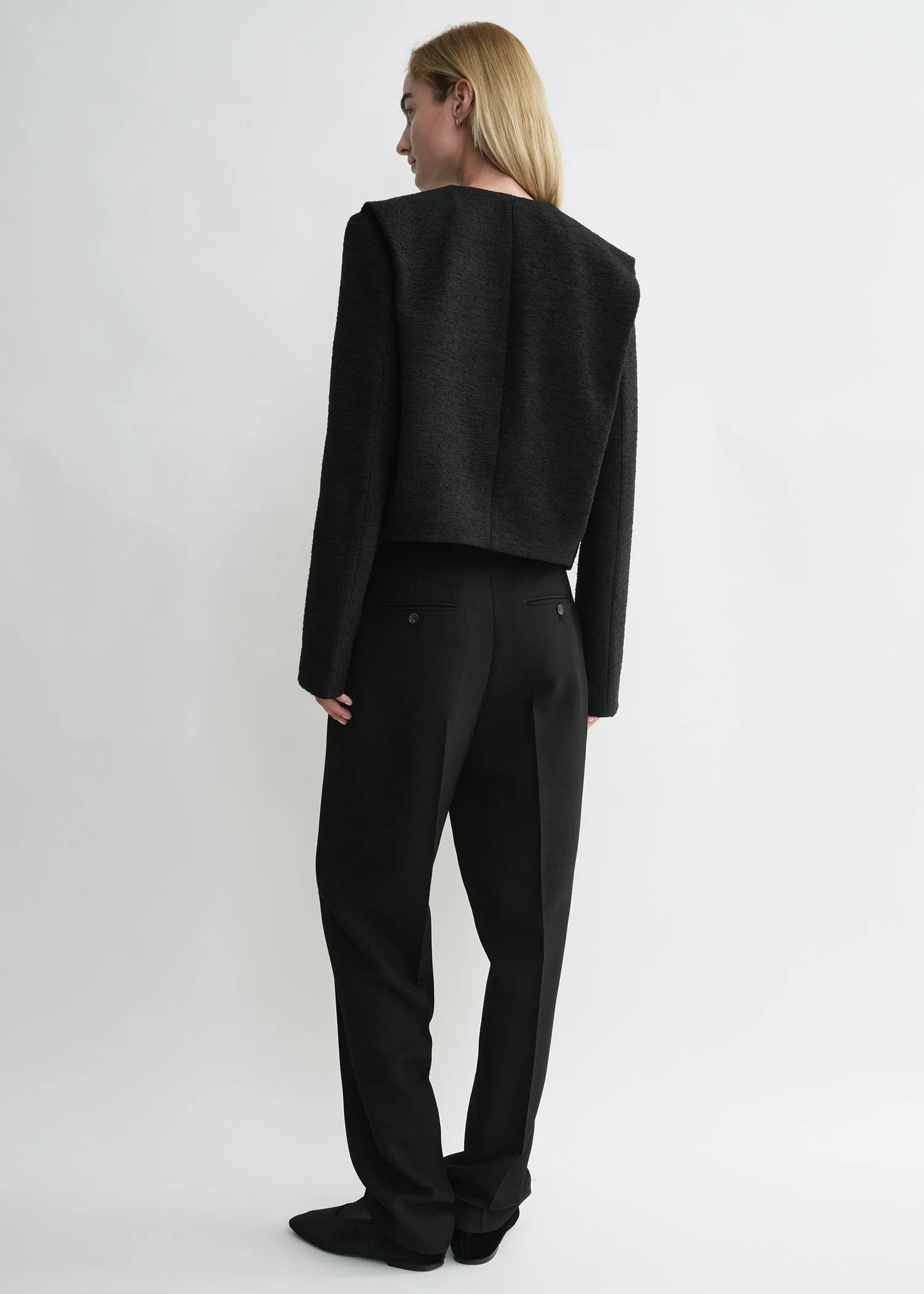 Cropped bouclé jacket black sold by Toteme product image thumbnail 3