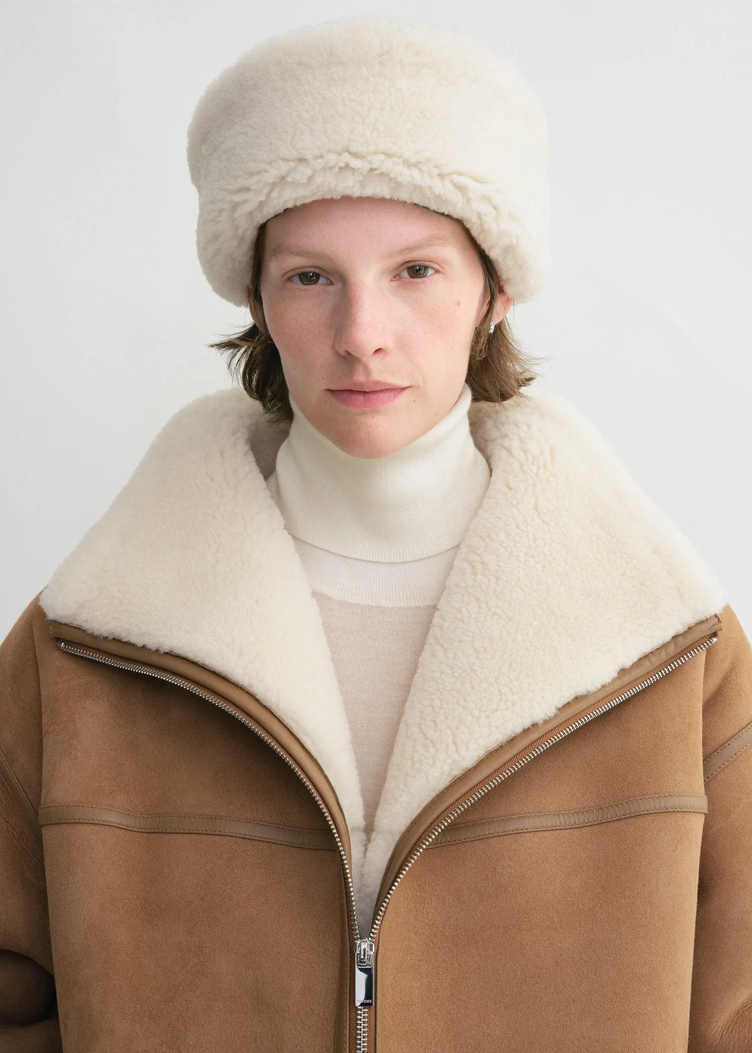 Shearling winter hat biscuit sold by Toteme product image thumbnail 2